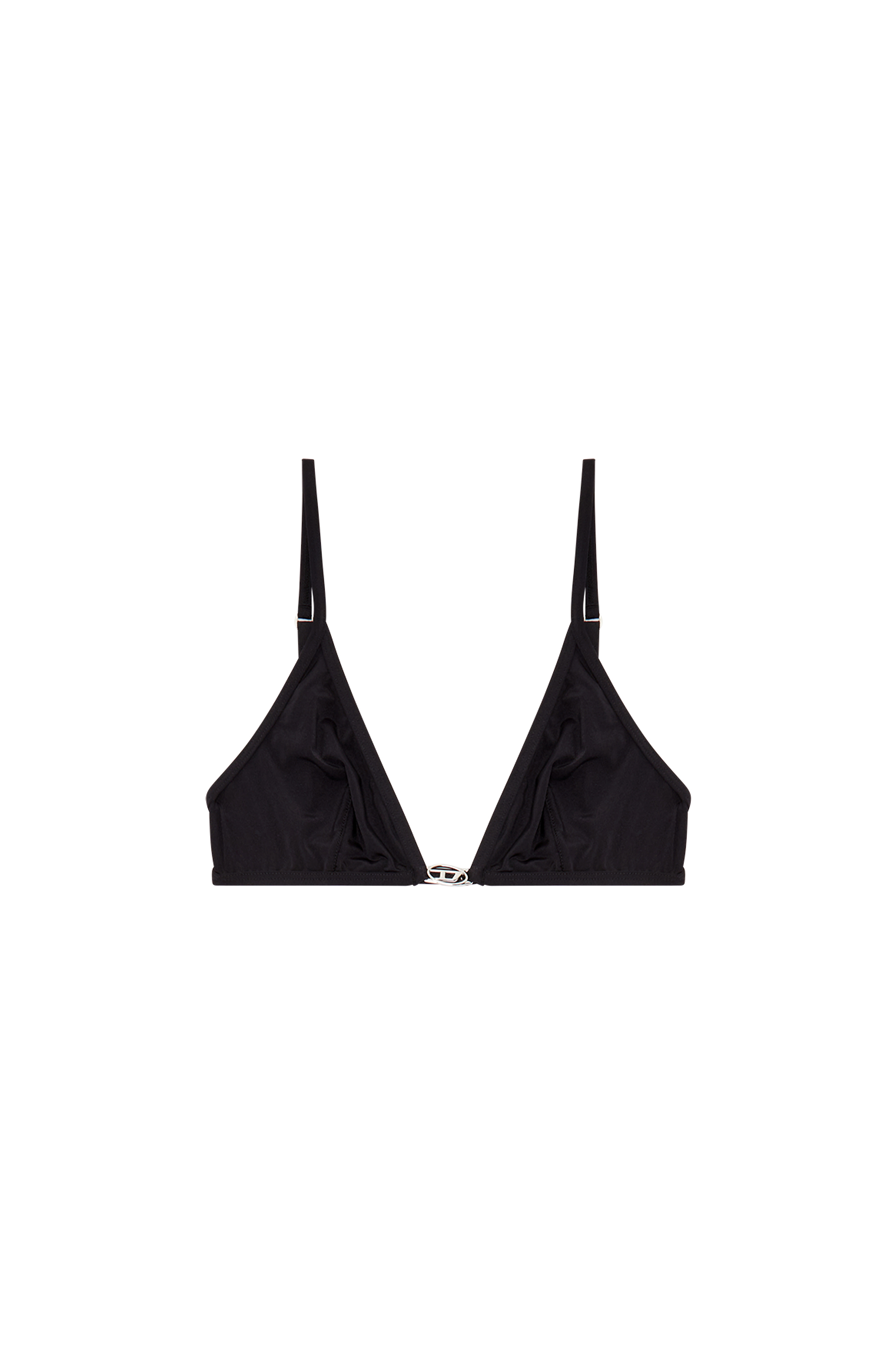DIESEL ①UFSB-MARLYN BRA ② UFST-D-STRING Women's Triangle bra with metal Oval D | Black | Diesel