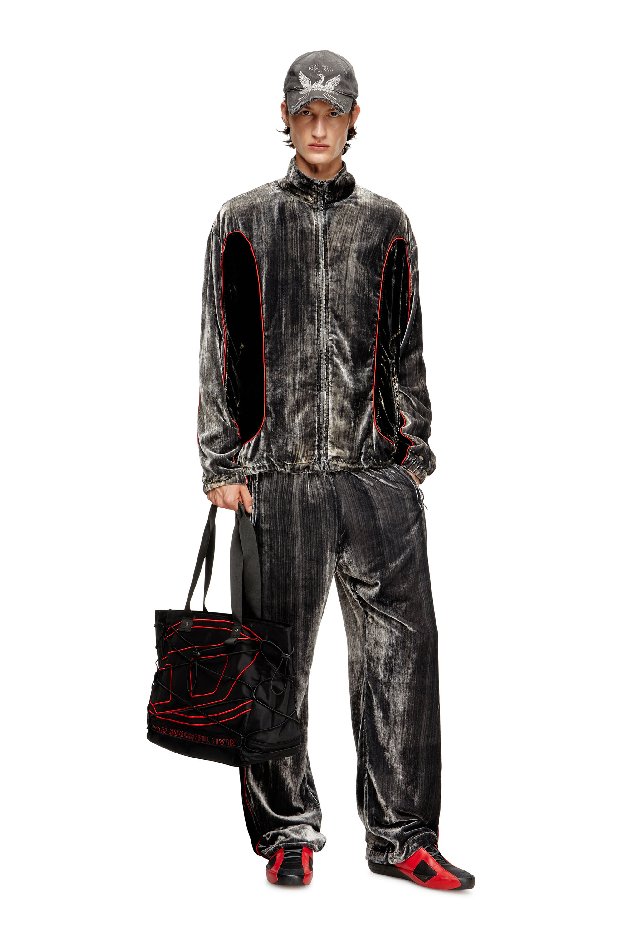 Diesel - J-HAY, Chaqueta deportiva de terciopelo tratado Hombre in ToBeDefined - 2