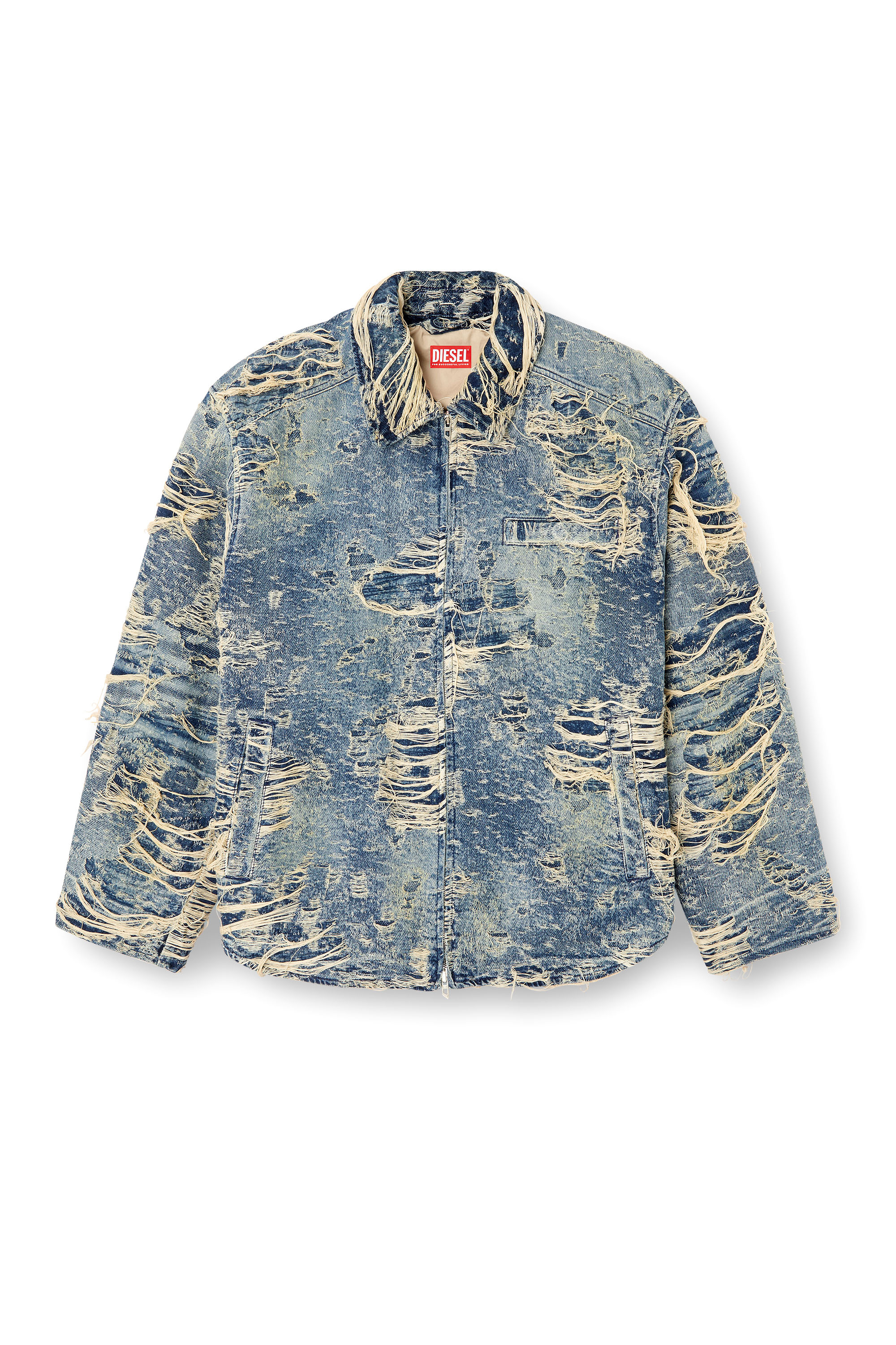 Diesel - D-IVAR-FSG1, Man's Jacket in floating-thread denim in Medium blue - 5