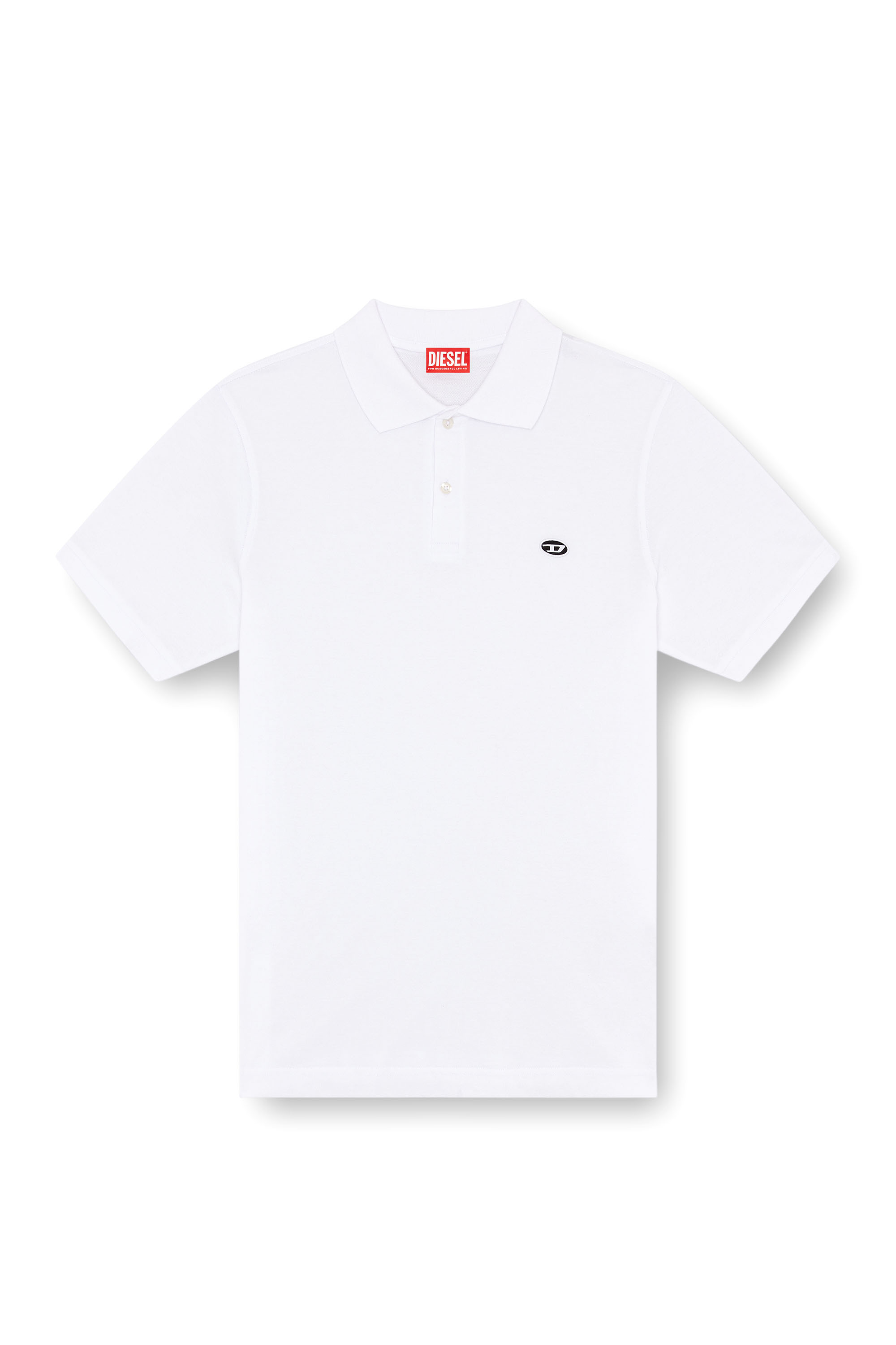 Diesel - T-REJUST-DOVAL-PJ, Man Polo shirt with Oval D patch in White - Image 4