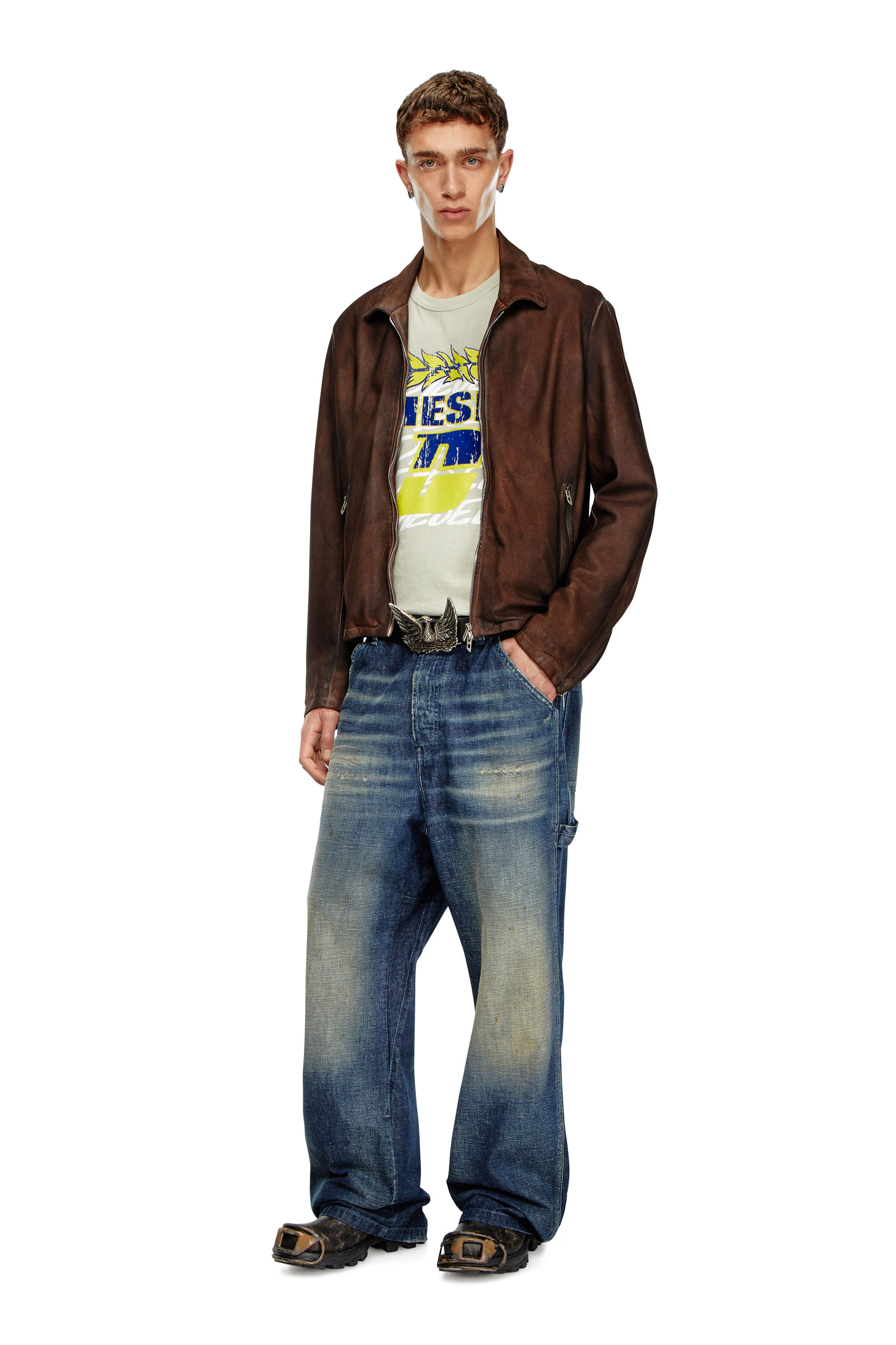 Diesel - Relaxed Jeans D-Livery 09J91 Hombre, Azul Oscuro - 1