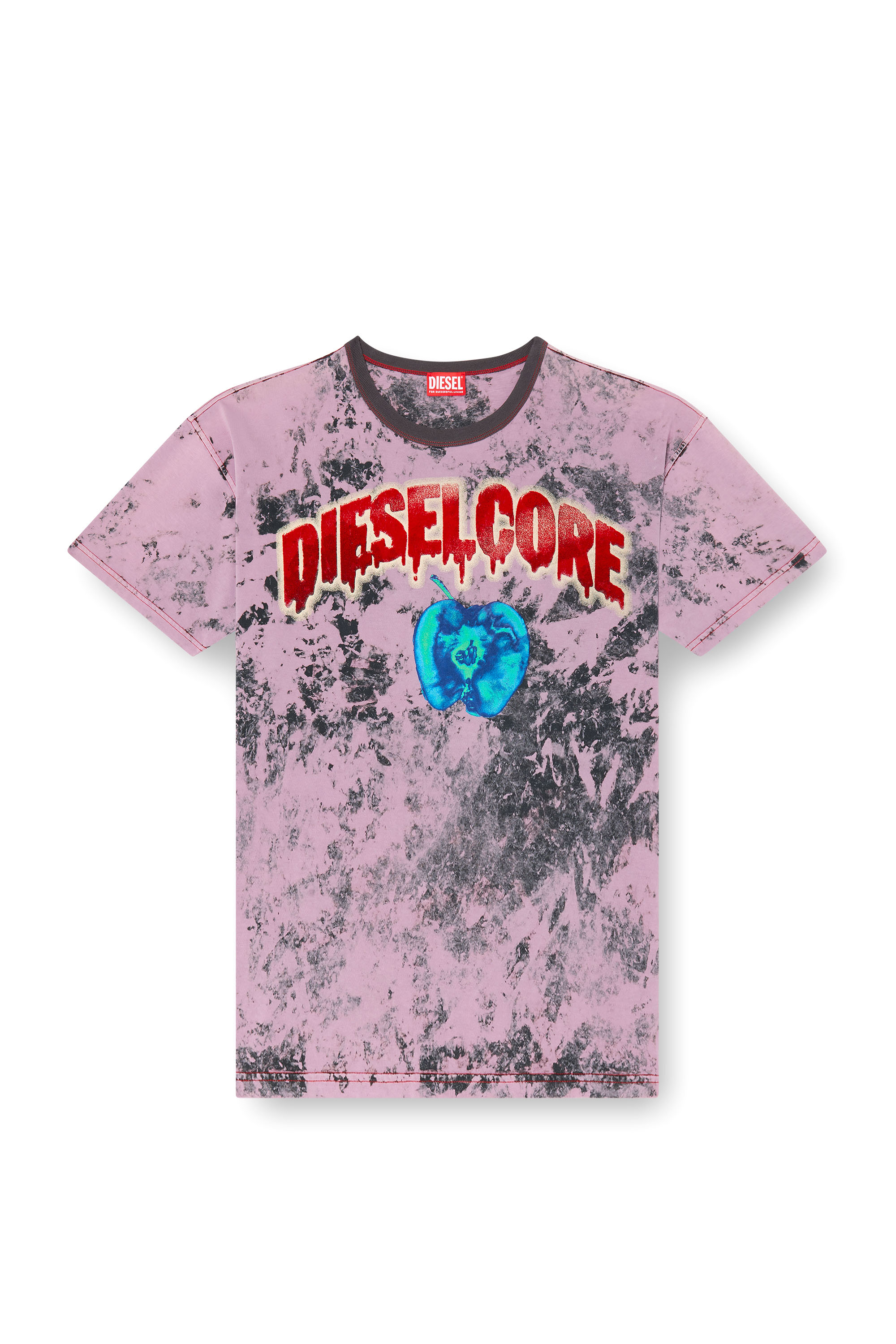 Diesel - T-BOXT-R9, Man's T-shirt with Diesel Core logo in Pink - 3