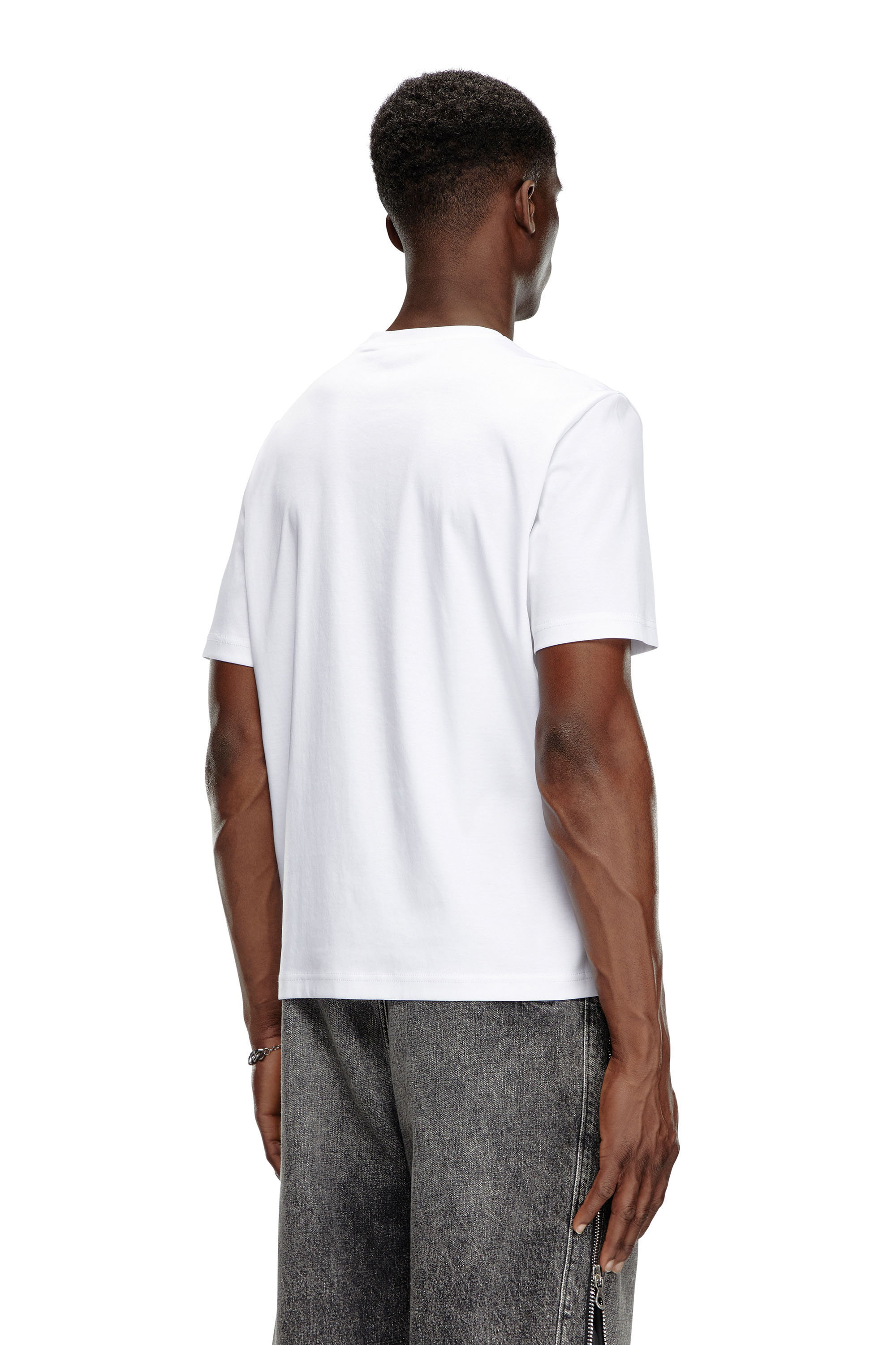 Diesel - T-MADJUST-K1, Man's Interlock T-shirt with tonal Diesel print in White - 2