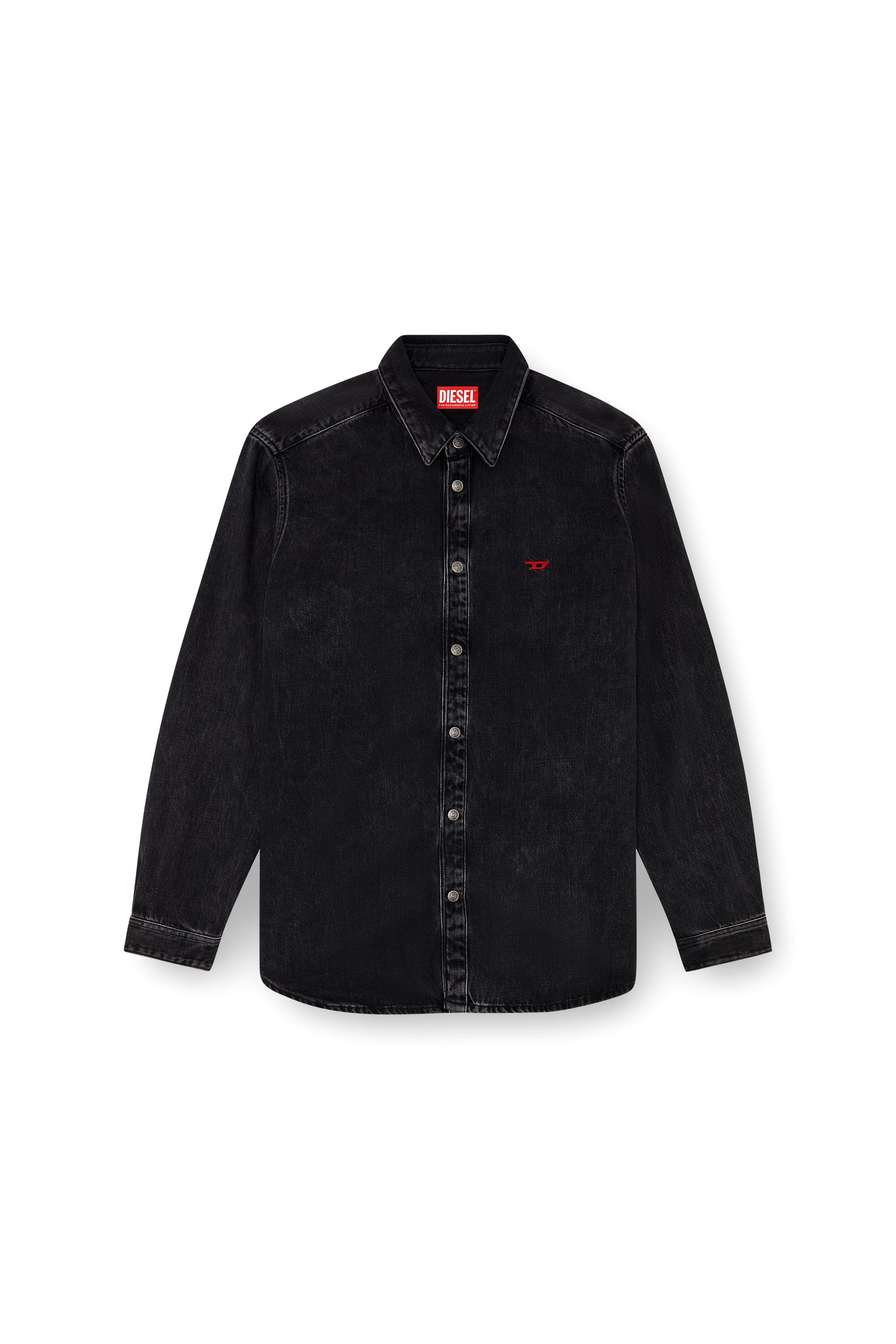 Diesel - D-SIMPLY, Man's Shirt in Tencel denim in Black - 4