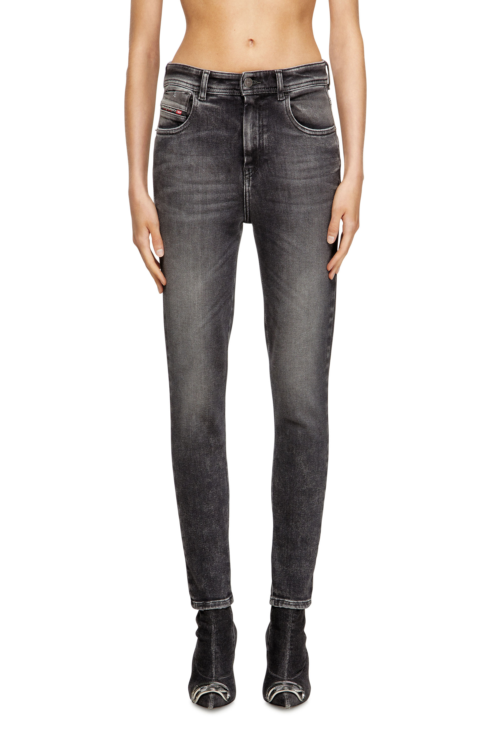 Diesel - Skinny Jeans 1984 Slandy-High 09L93 Mujer, Negro/Gris oscuro - 1