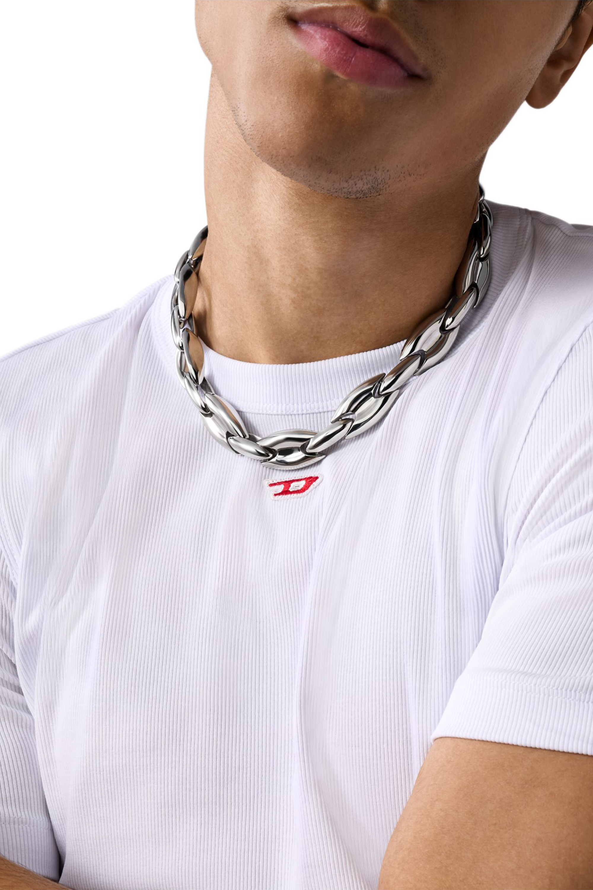Diesel - DX1586040 JEWEL, Collar de cadena de acero inoxidable Unisex in Plateado - 3