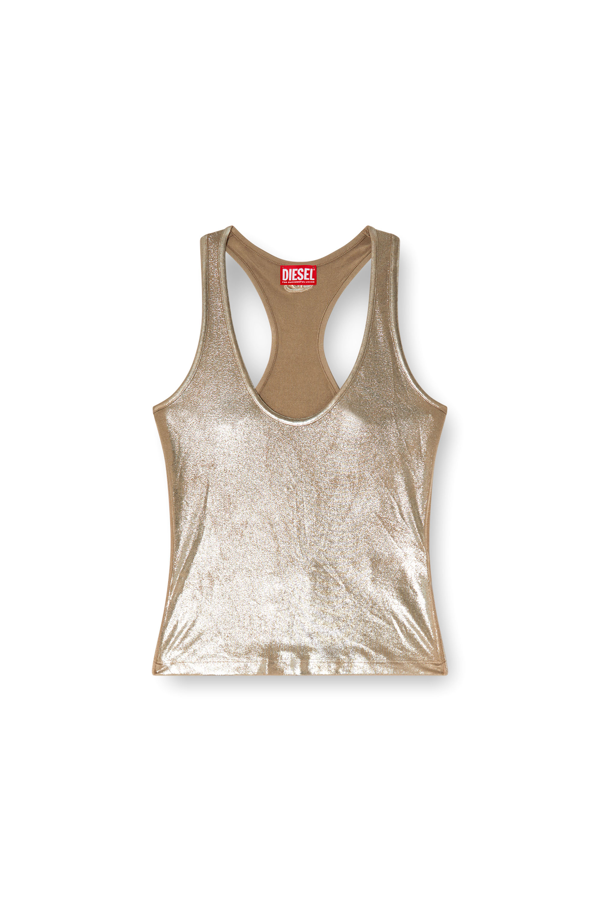 Diesel - T-AMA, Camiseta metálica con tirantes Mujer in Beige - 4