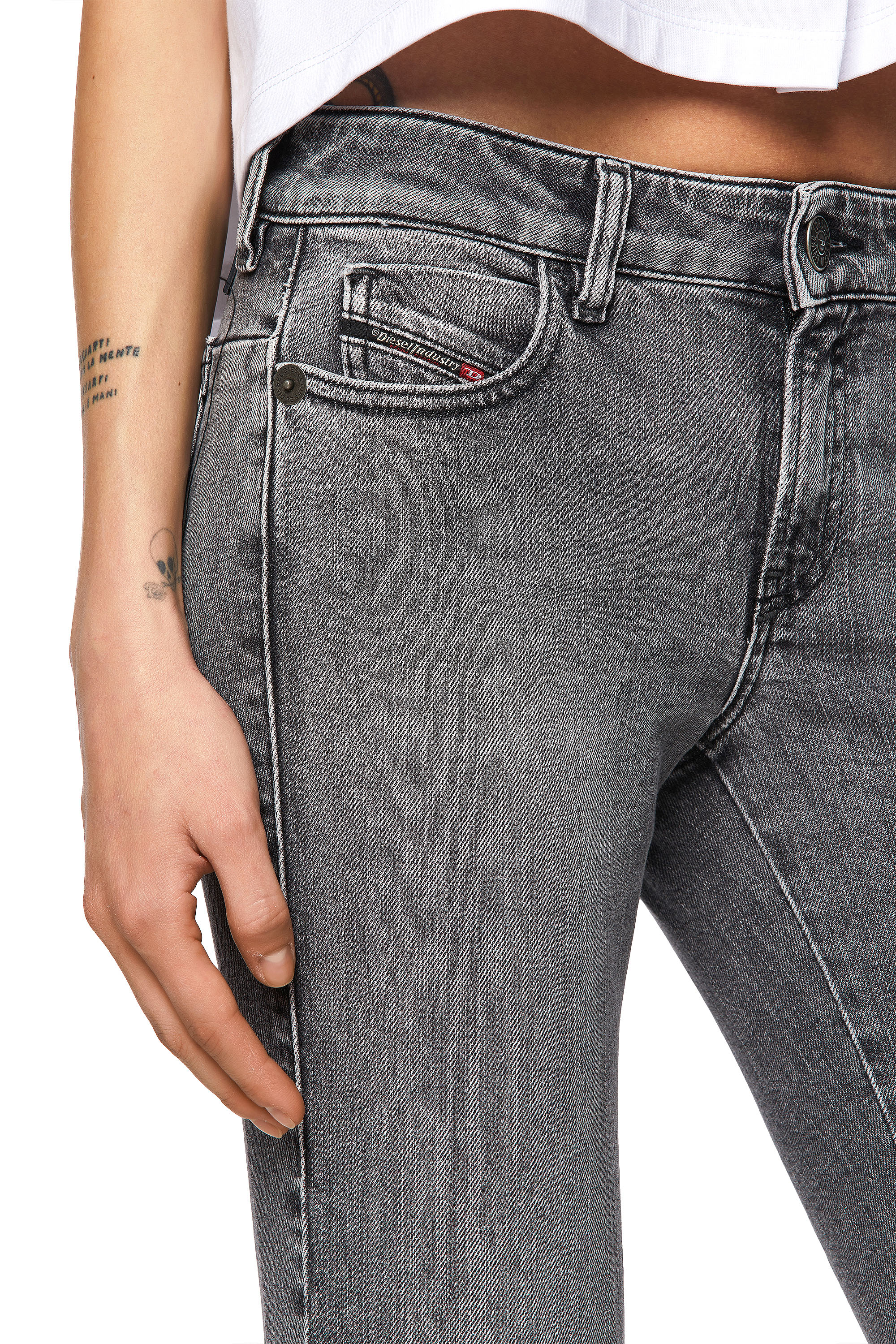Diesel - D-Jevel Slim Jeans 09A72, Light Grey - Image 3