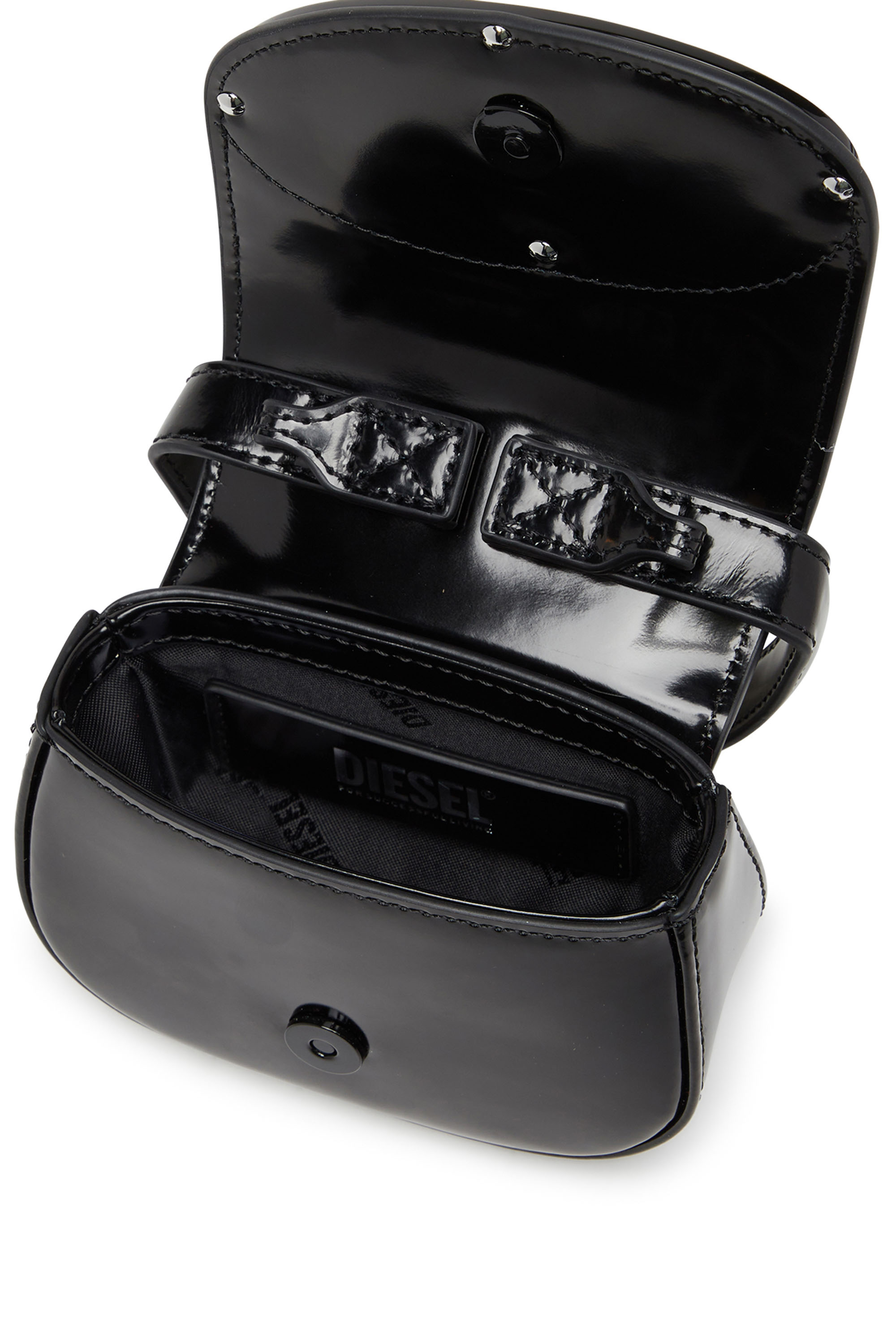 Diesel - 1DR-XS-S, Mujer 1DR-XS-S-Mini bolso icónico de cuero espejado in Negro - Image 4