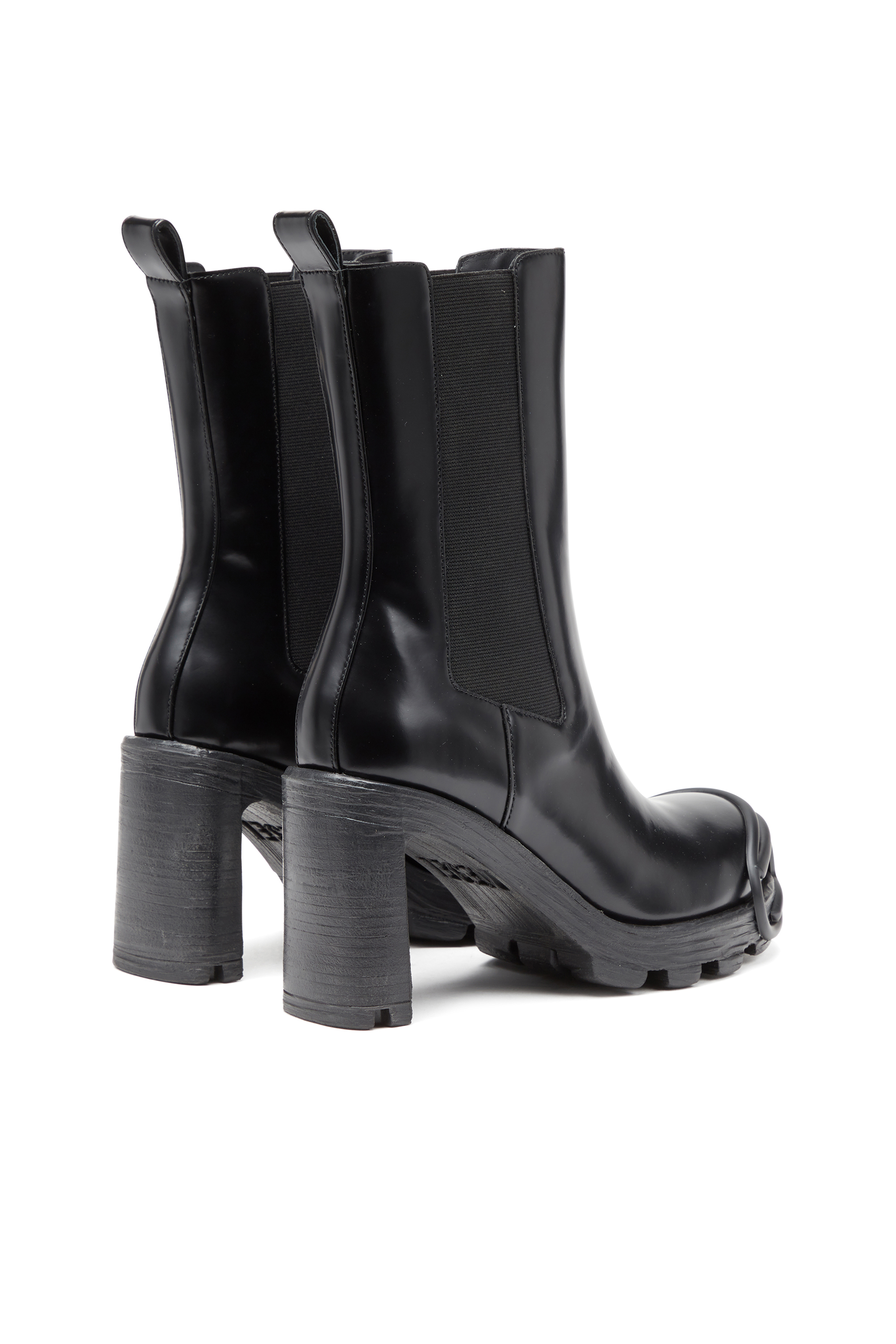 Diesel - D-HAMMER CH D W, Woman D-Hammer-High-heel boots with Oval D plaque in Black - Image 3