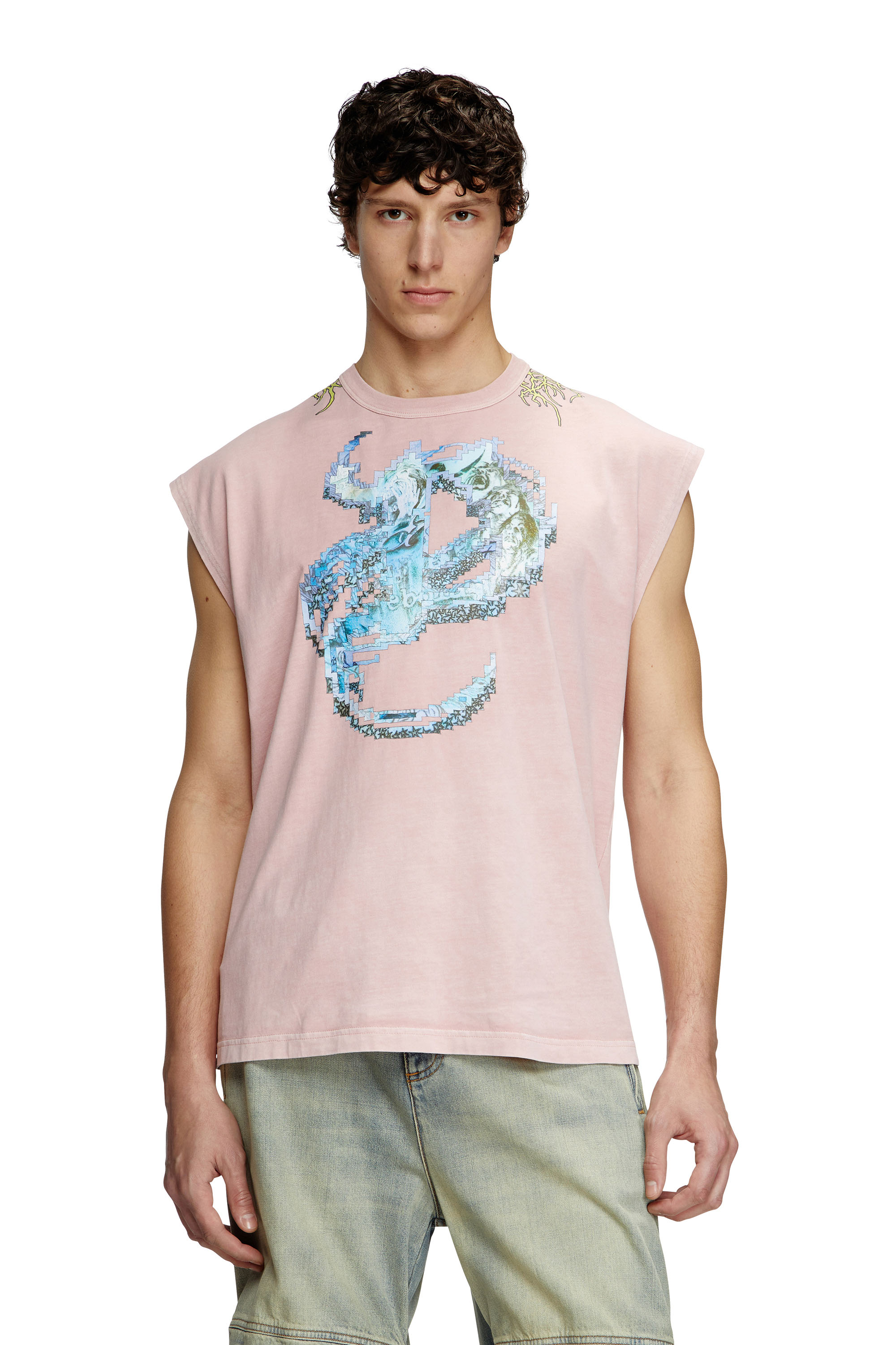 Diesel - T-BOXT-SL-R1, Man's Tank top with tattoo graphics in null - 1