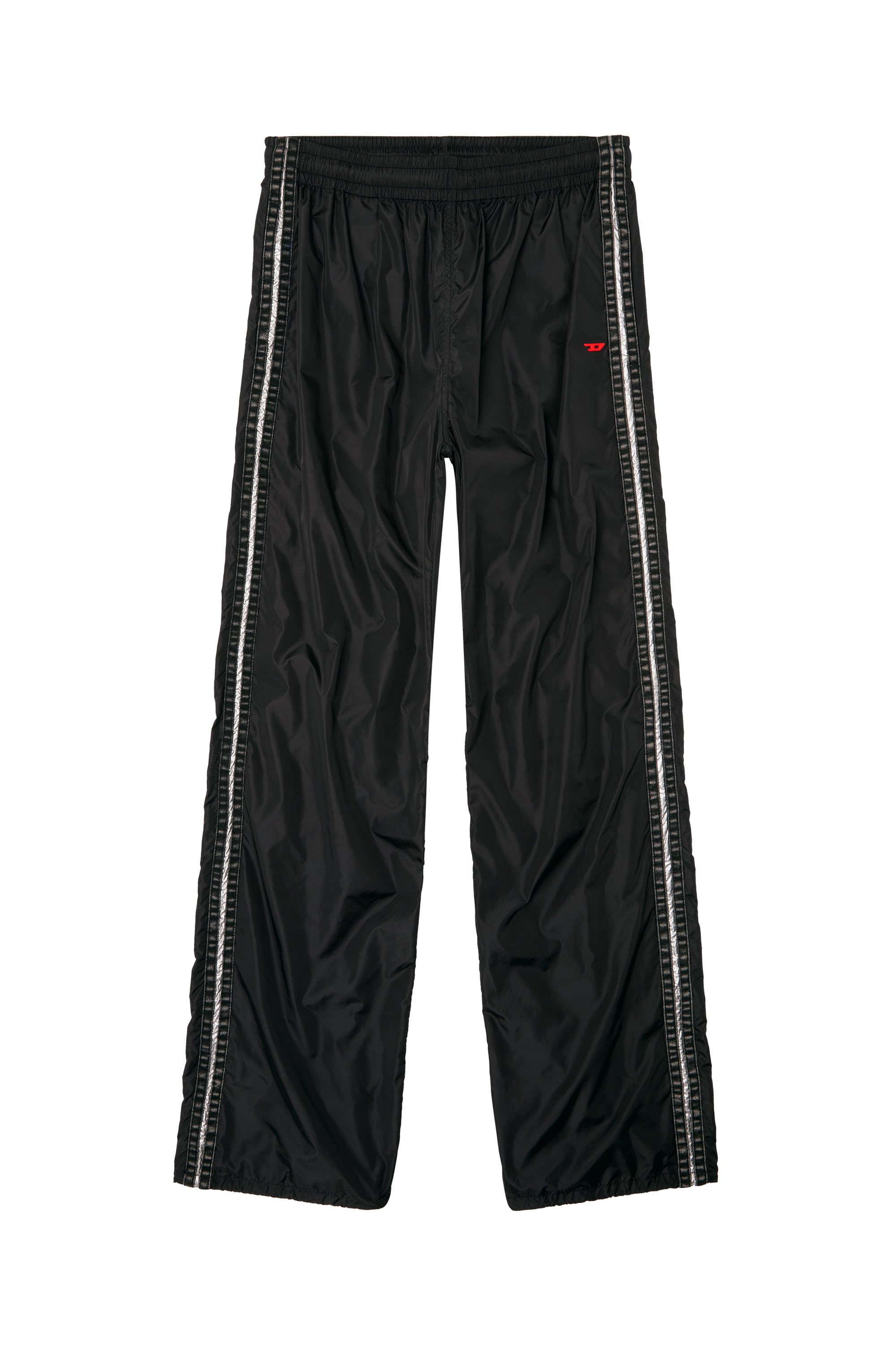 Diesel - P-CARON, Man's Nylon track pants with side bands in Black - 4