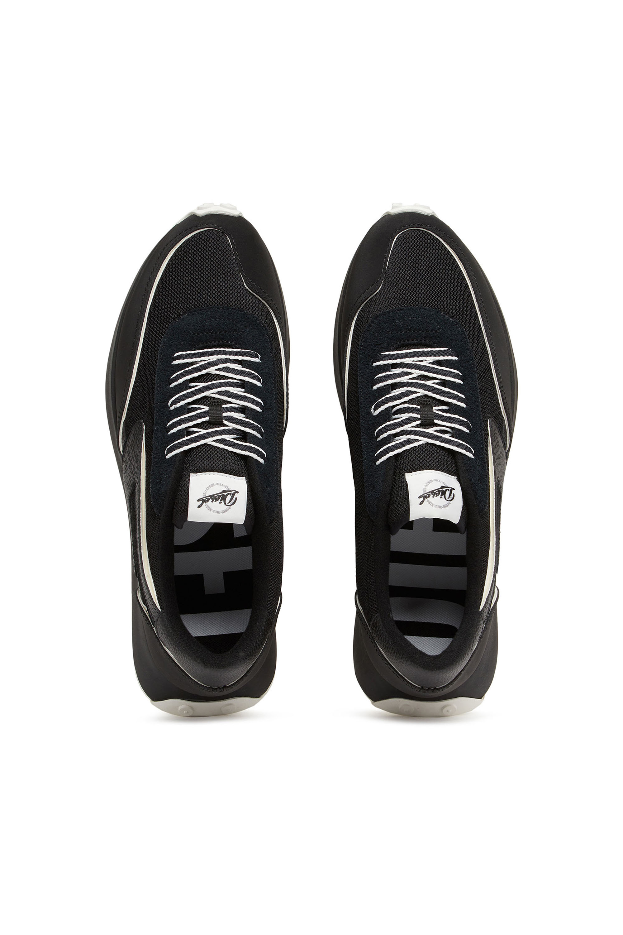 Diesel - S-RACER LC, Man's S-Racer Lc - Sneakers in mesh, suede and leather in Black - 5