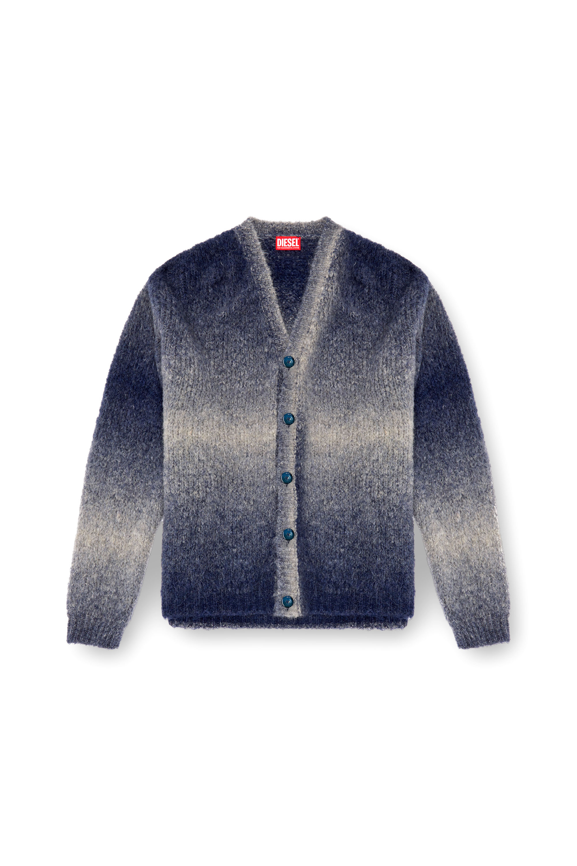 Diesel - K-RAMARRO, Man's Dégradé cardigan in alpaca blend in Blue - 5