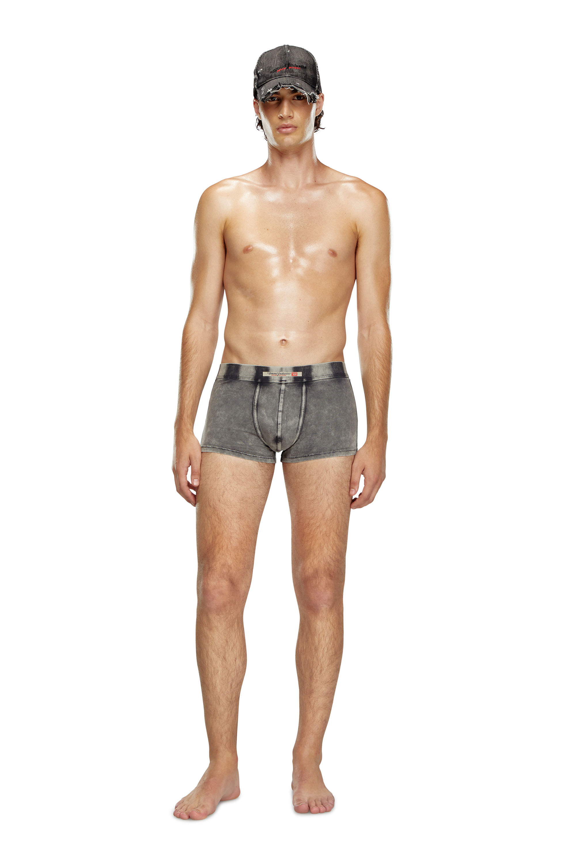 Diesel - UMBX-DAMIEN-H, Man's Boxer briefs in denim-effect cotton in Black - 1