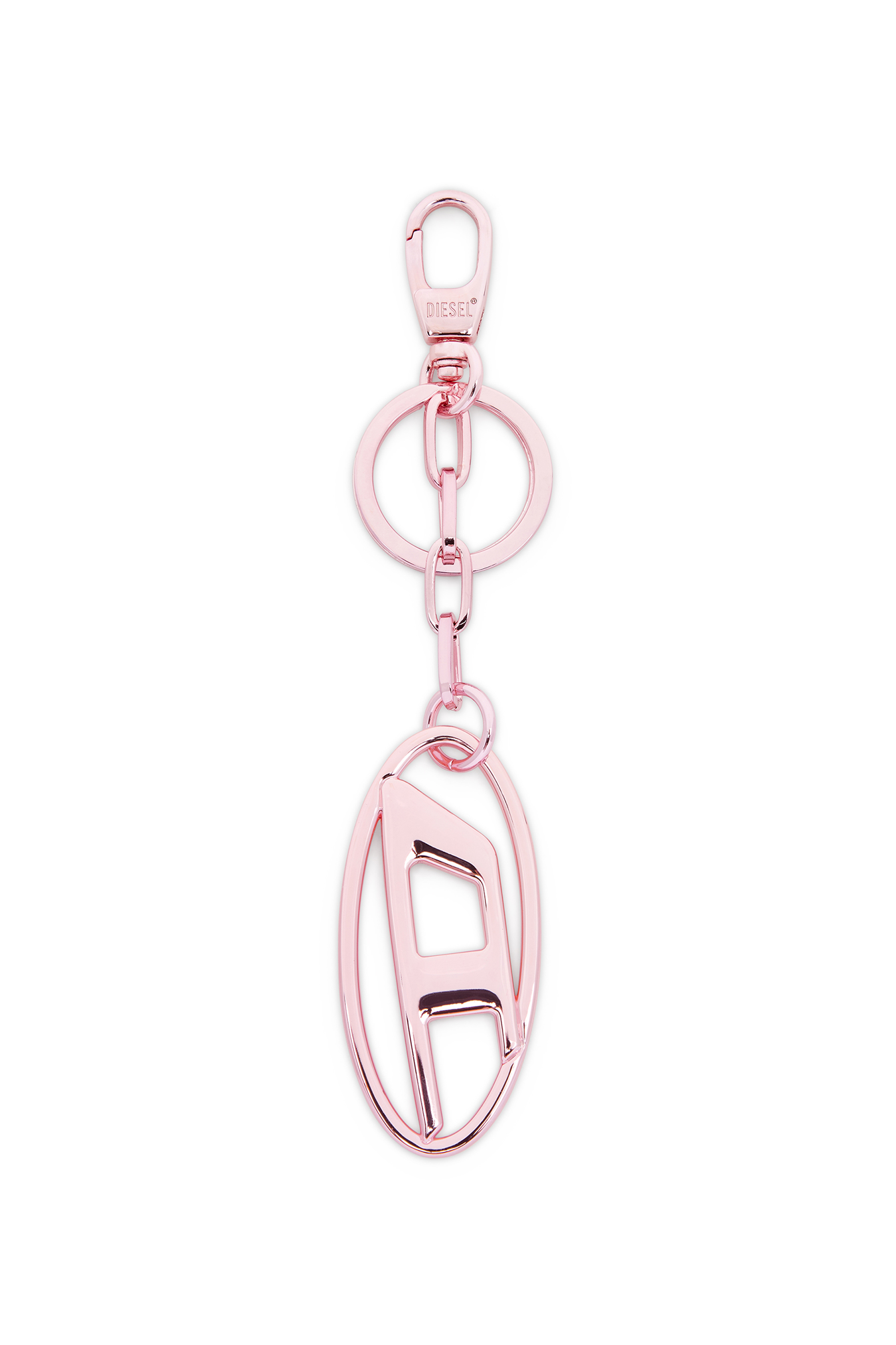 Diesel - HOLY-C, Woman's Metal keyring with logo plaque in Pink - 1