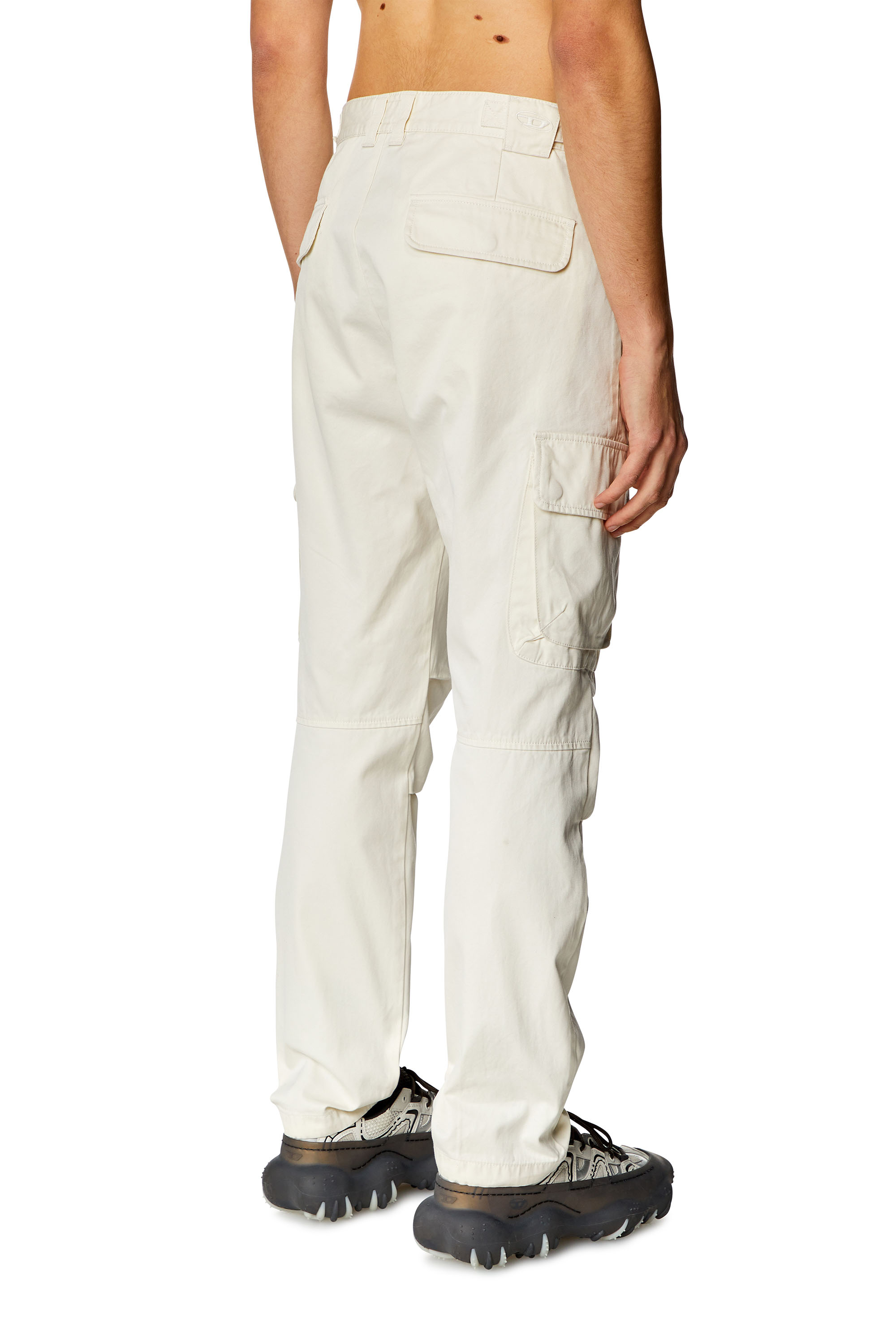 Men's Twill cargo pants in organic cotton | White | Diesel Men's Twill cargo pants in organic cotton | White | Diesel