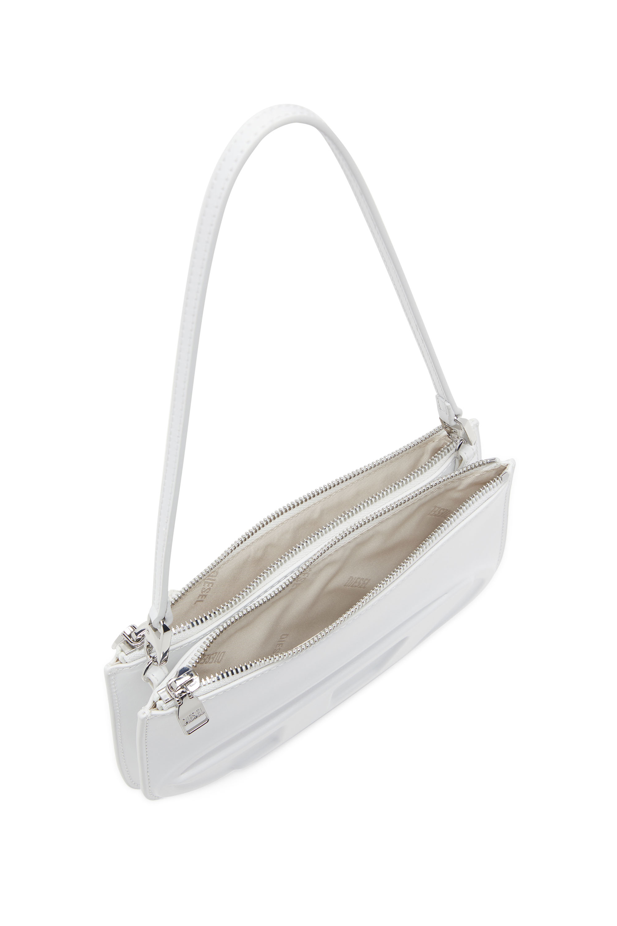 Diesel - 1DR TWIN, Bolso de hombro con doble bolsillo en cuero estampado Mujer in Blanco - 4