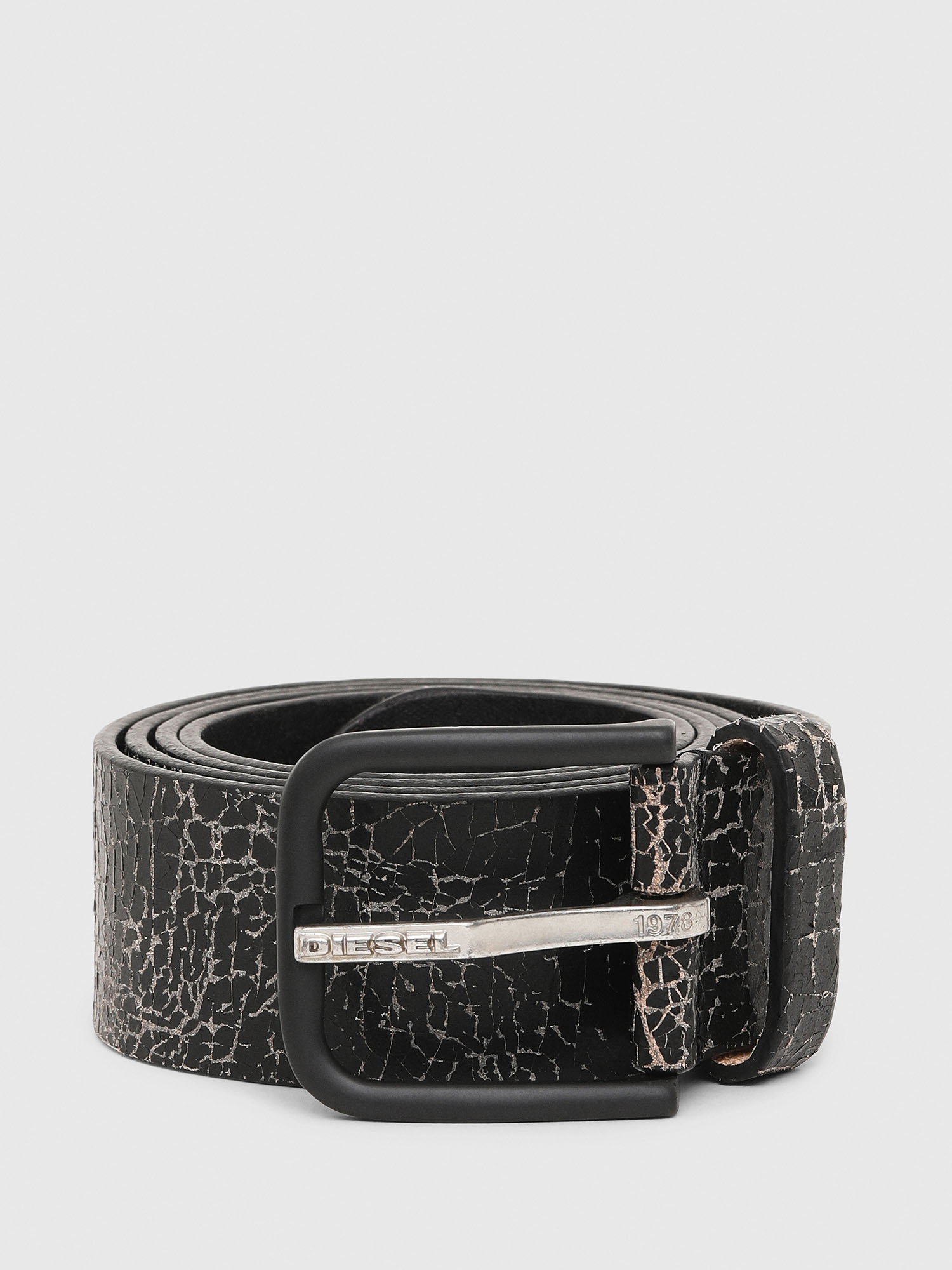 Black Cracked Leather Belt