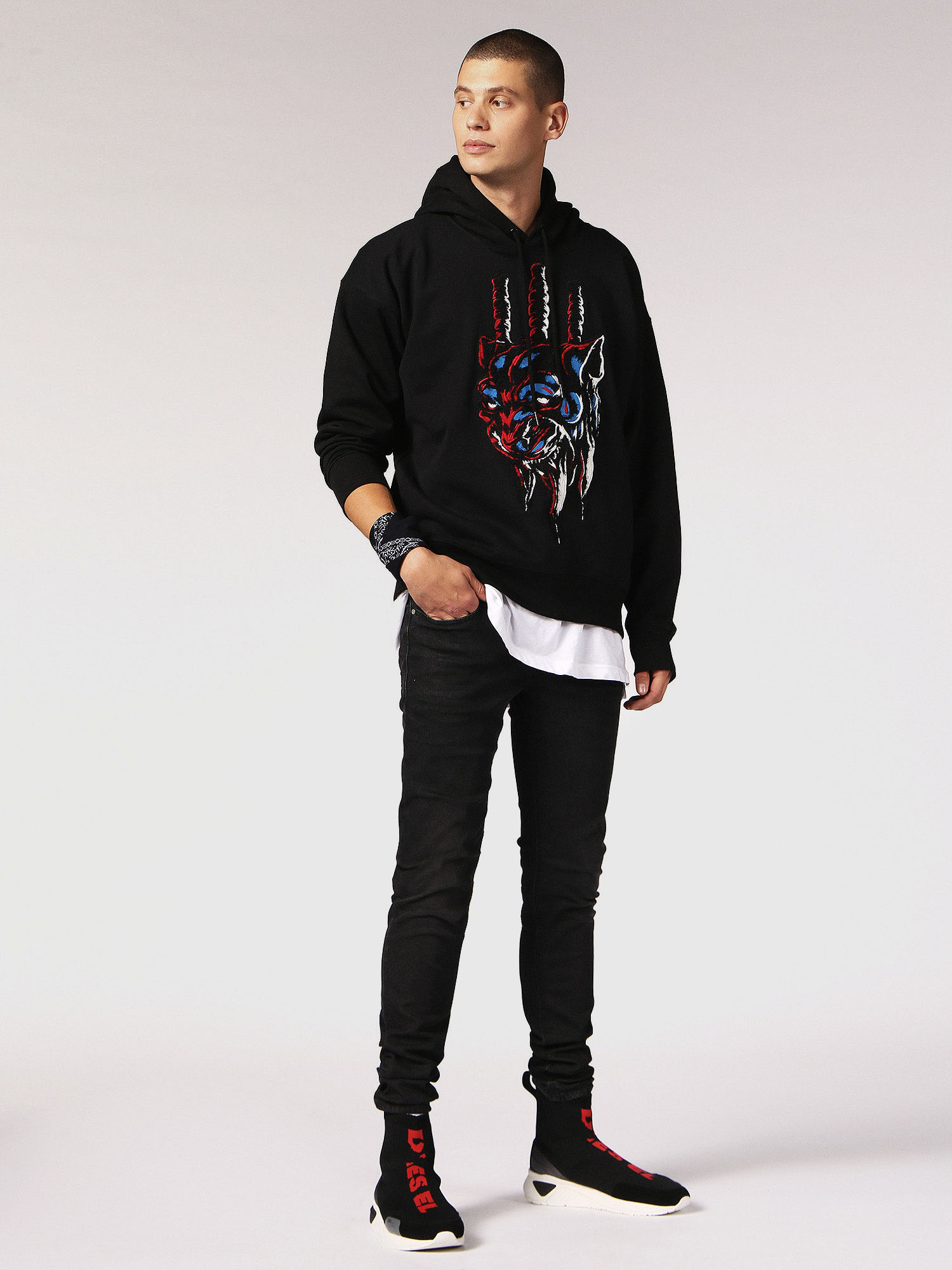 Sleenker Skinny Jeans 084SB, Black/Dark Grey Diesel - Sleenker Skinny Jeans 084SB, Black/Dark Grey - Image 1