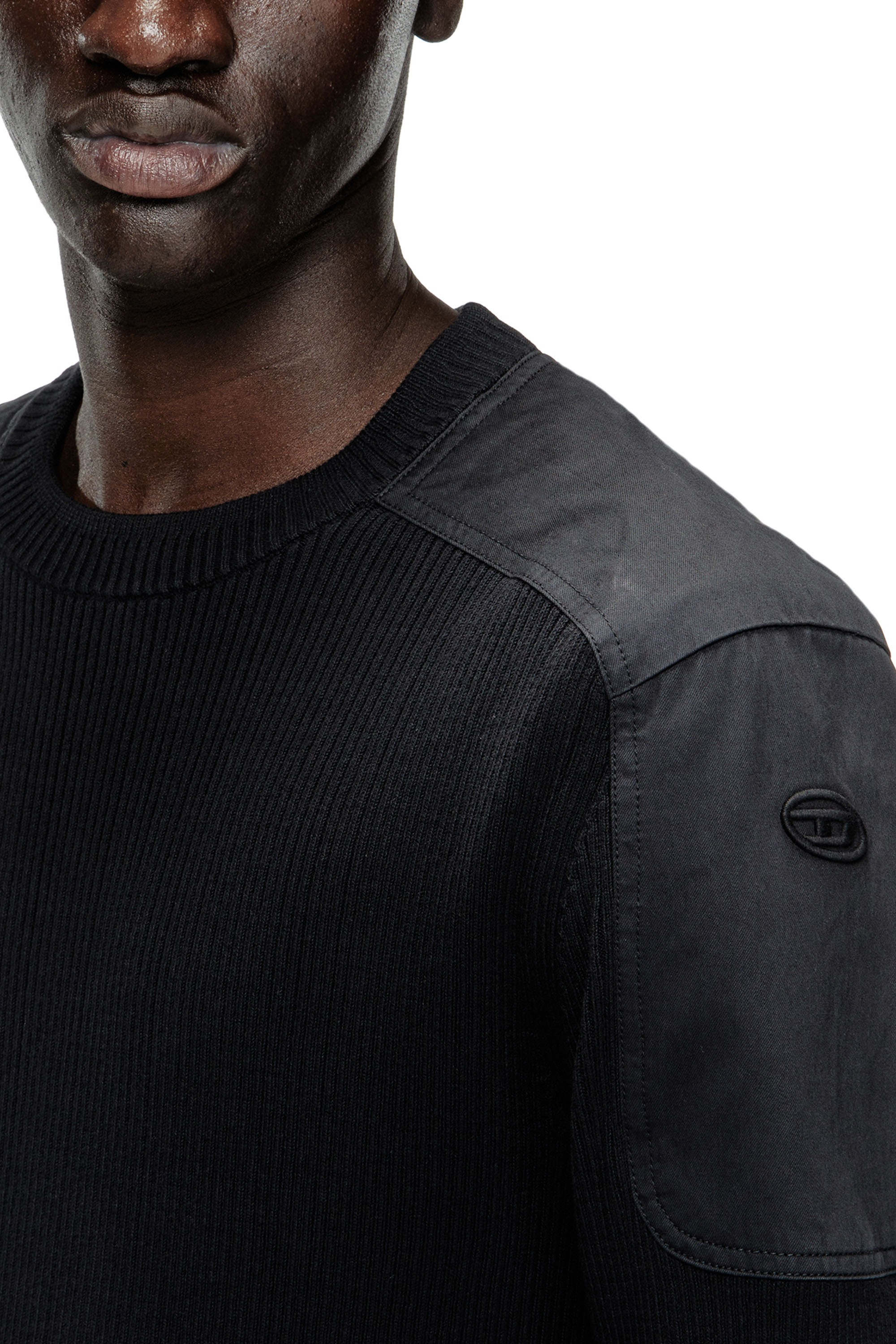 Diesel - K-MARTIN, Man's Ribbed jumper with shoulder panels in null - 4