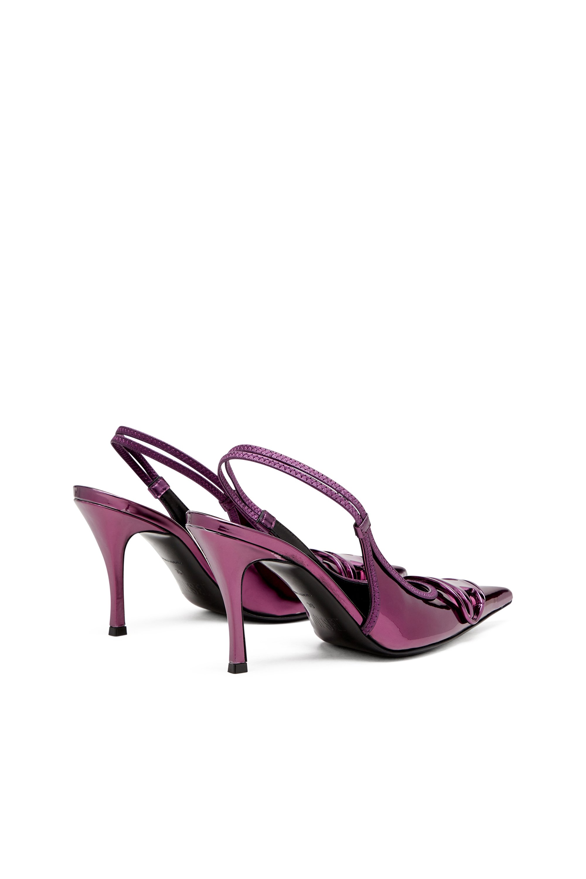 Diesel - D-VENUS SB, D-Venus-Zapatos de salón sin talón con acabado espejado Mujer in Morado - 3