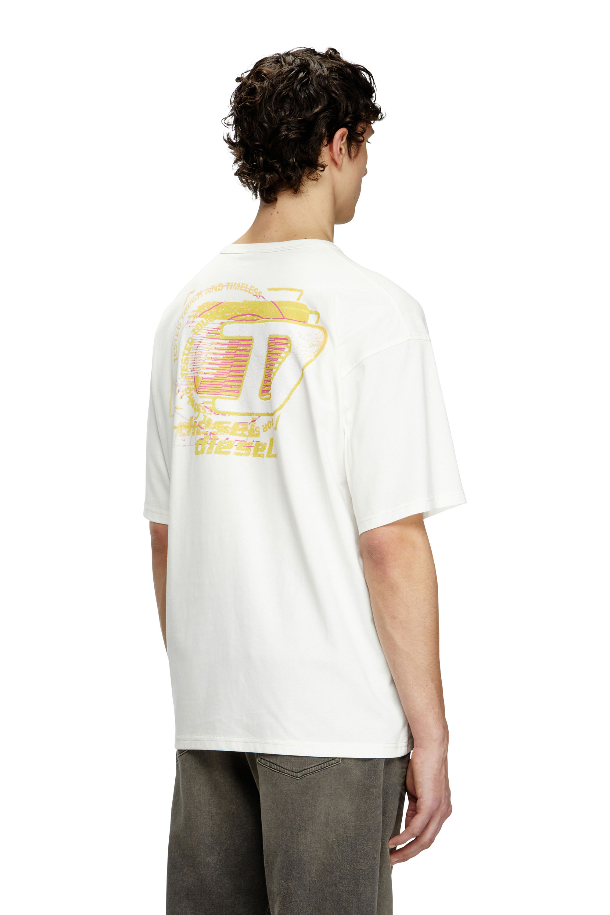 Diesel - T-BOXT-R16, Man's T-shirt with flocked logo graphics in null - 4