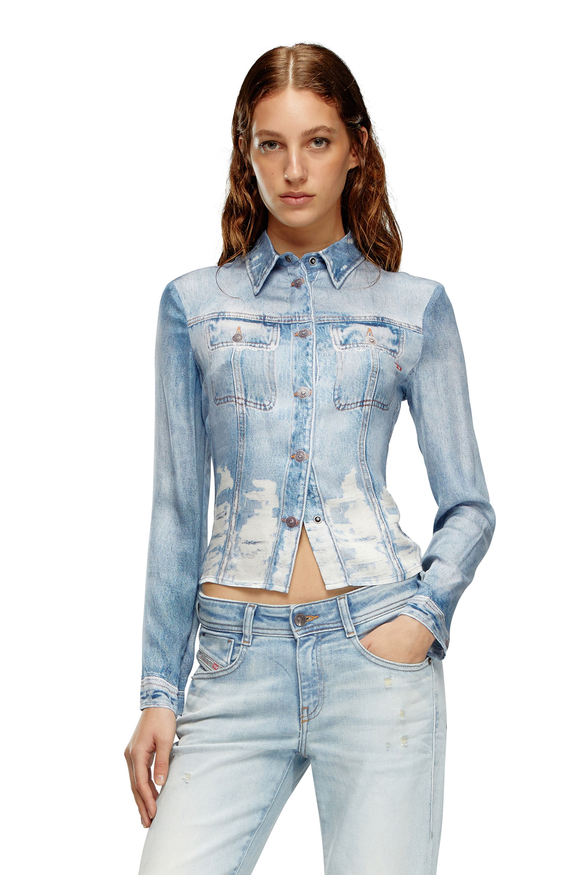 Women's Shirts: in Jeans, Oversize, with Pattern