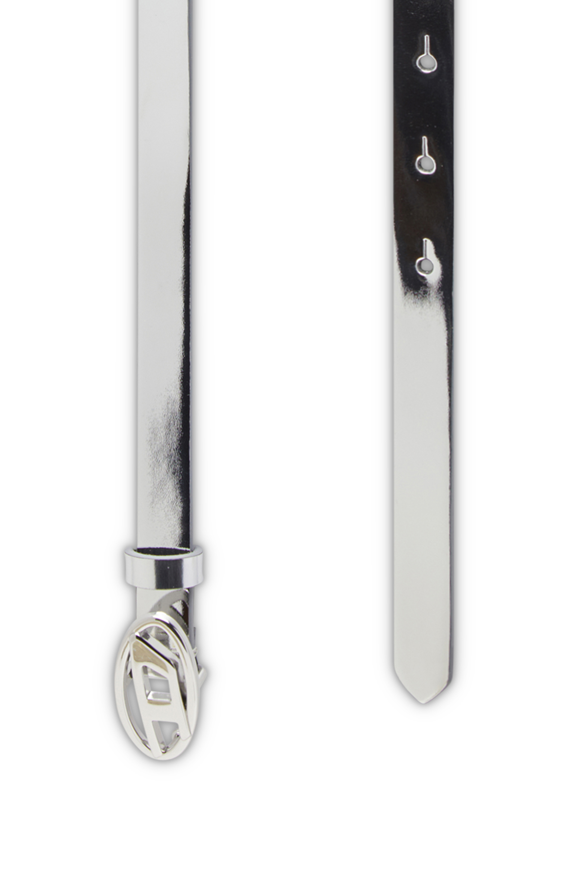 Diesel - B-1DR 15, Cinturón de 1,5 cm con acabado metálico espejado Mujer in Plateado - 2