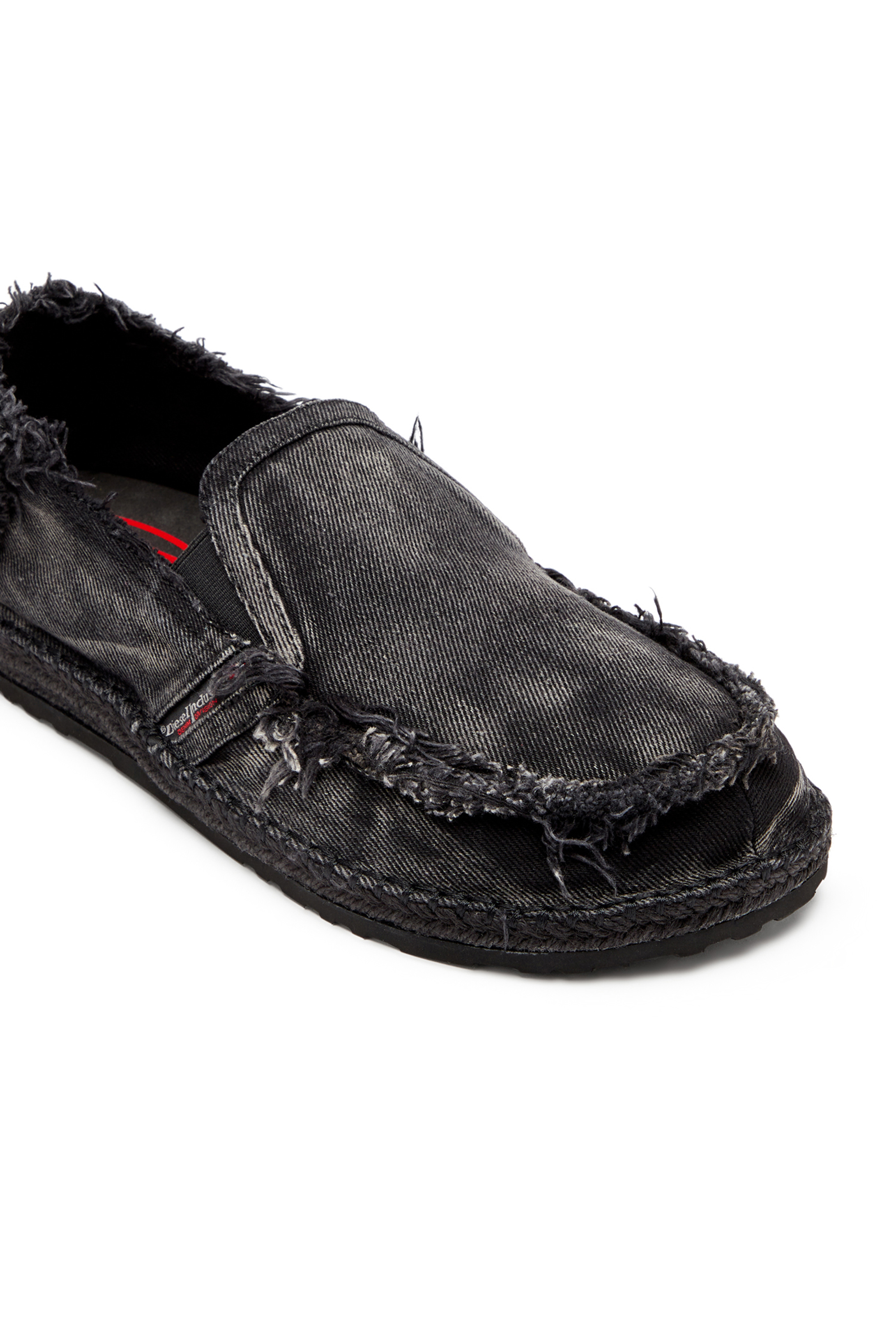 Diesel - D-LUKAS ESP, Mocasines de esparto en denim desgastado Hombre in Negro - 6