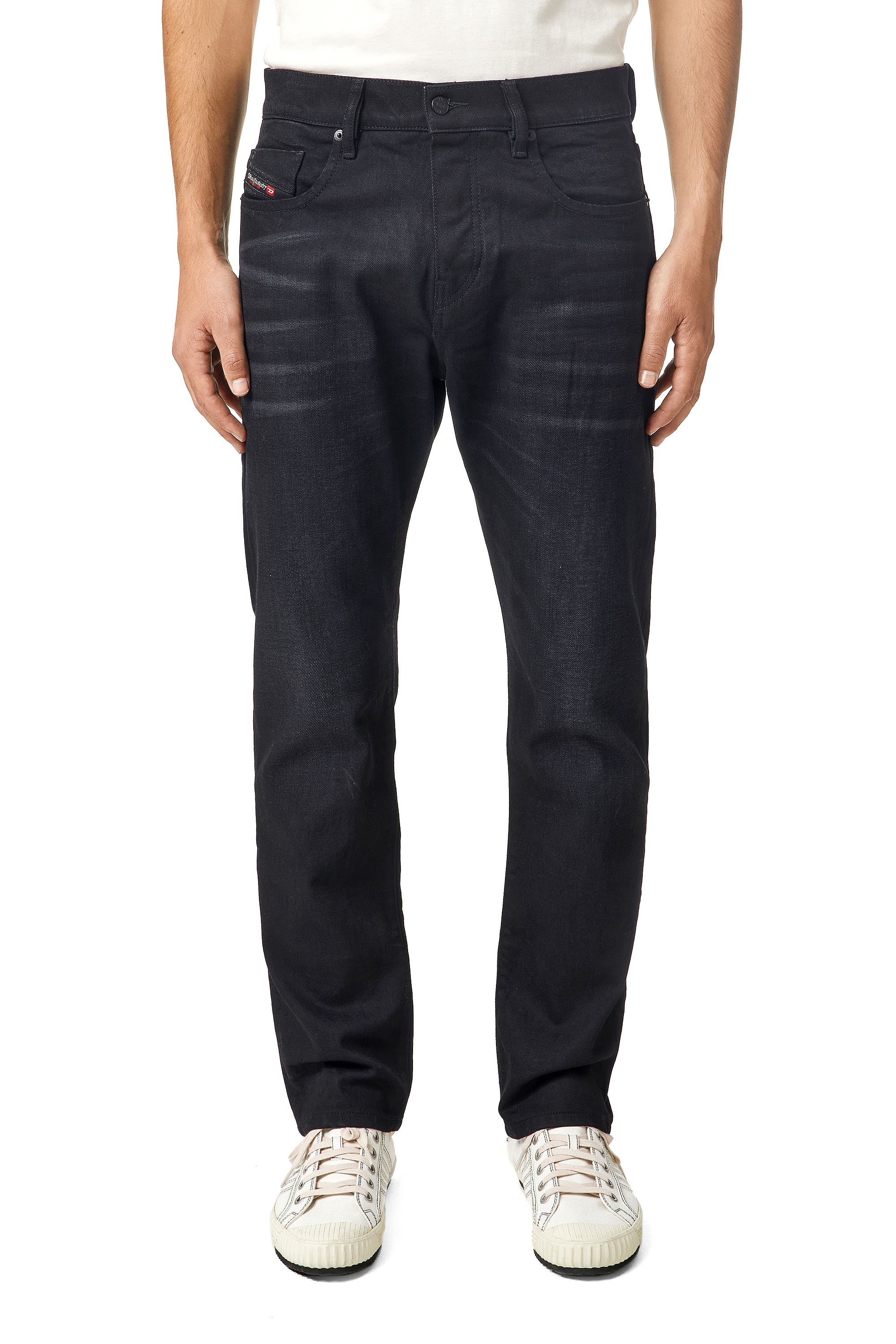 Diesel - 2020 D-VIKER 09A15 Straight Jeans, Negro/Gris oscuro - Image 1