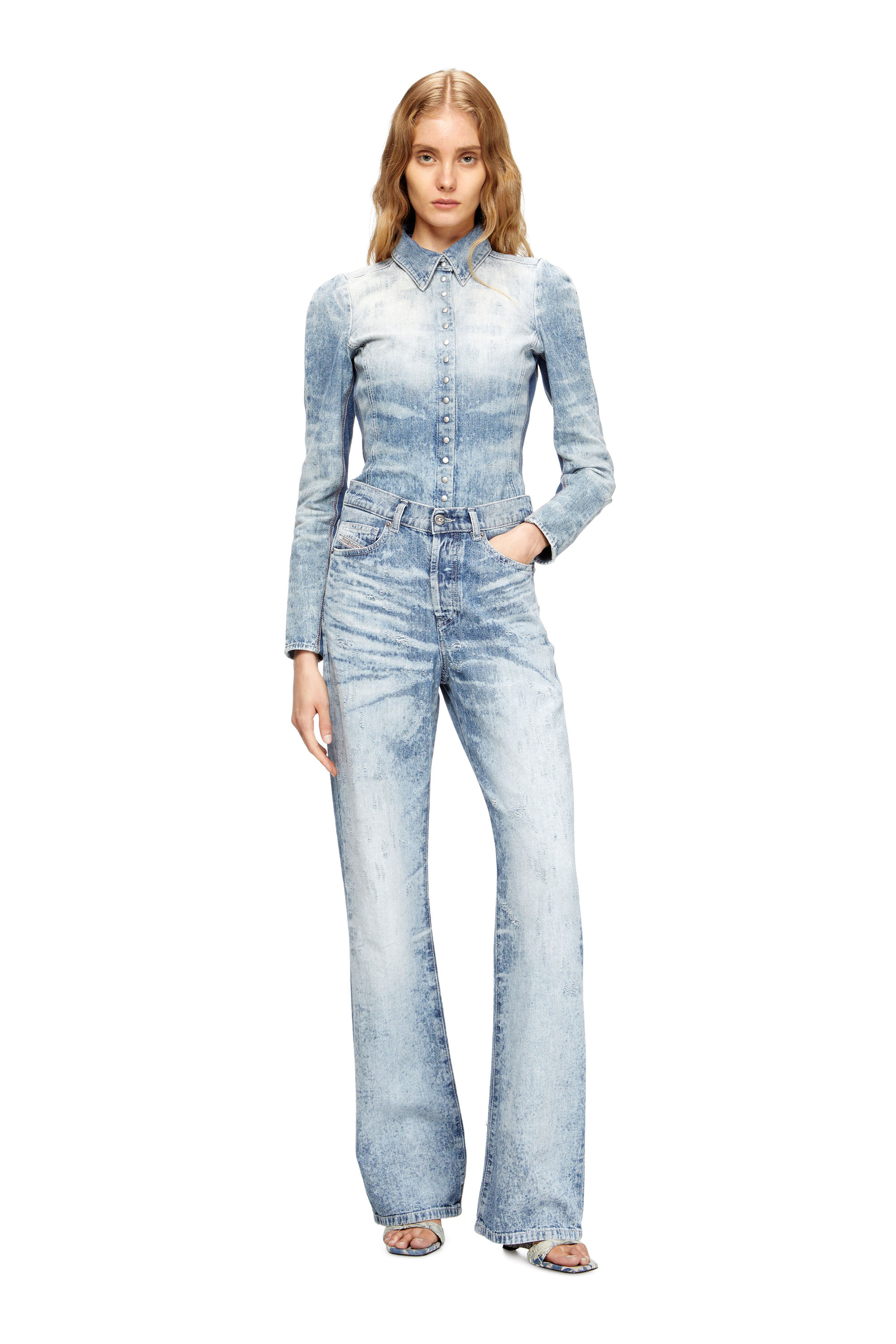 Diesel - Regular Jeans 1971 D-Sent 068TY Mujer, Azul Claro - 1