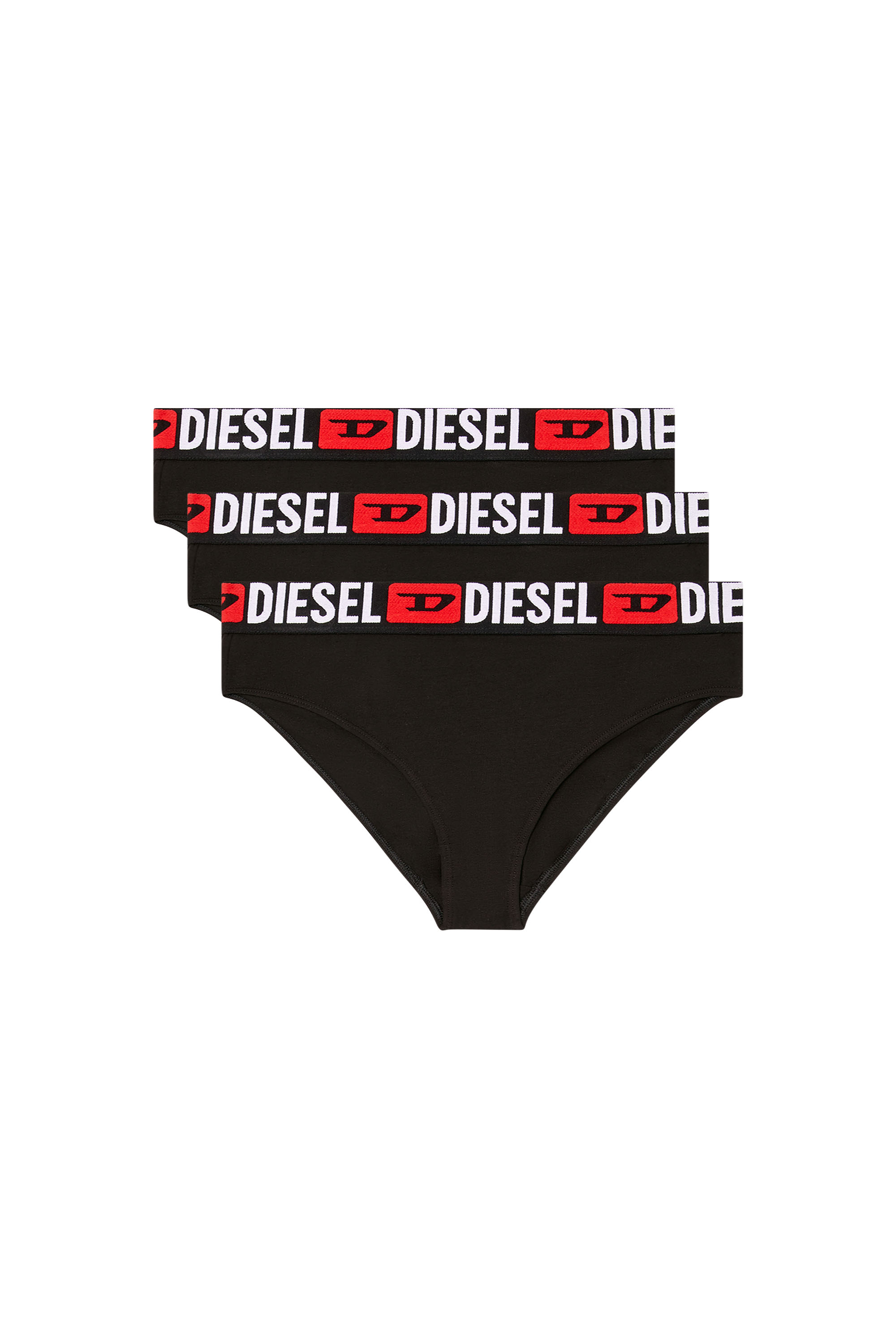 Diesel - SAM-D-CORE-3PACK, Paquete de tres bragas con cintura con logotipo grande Mujer in Negro - 1