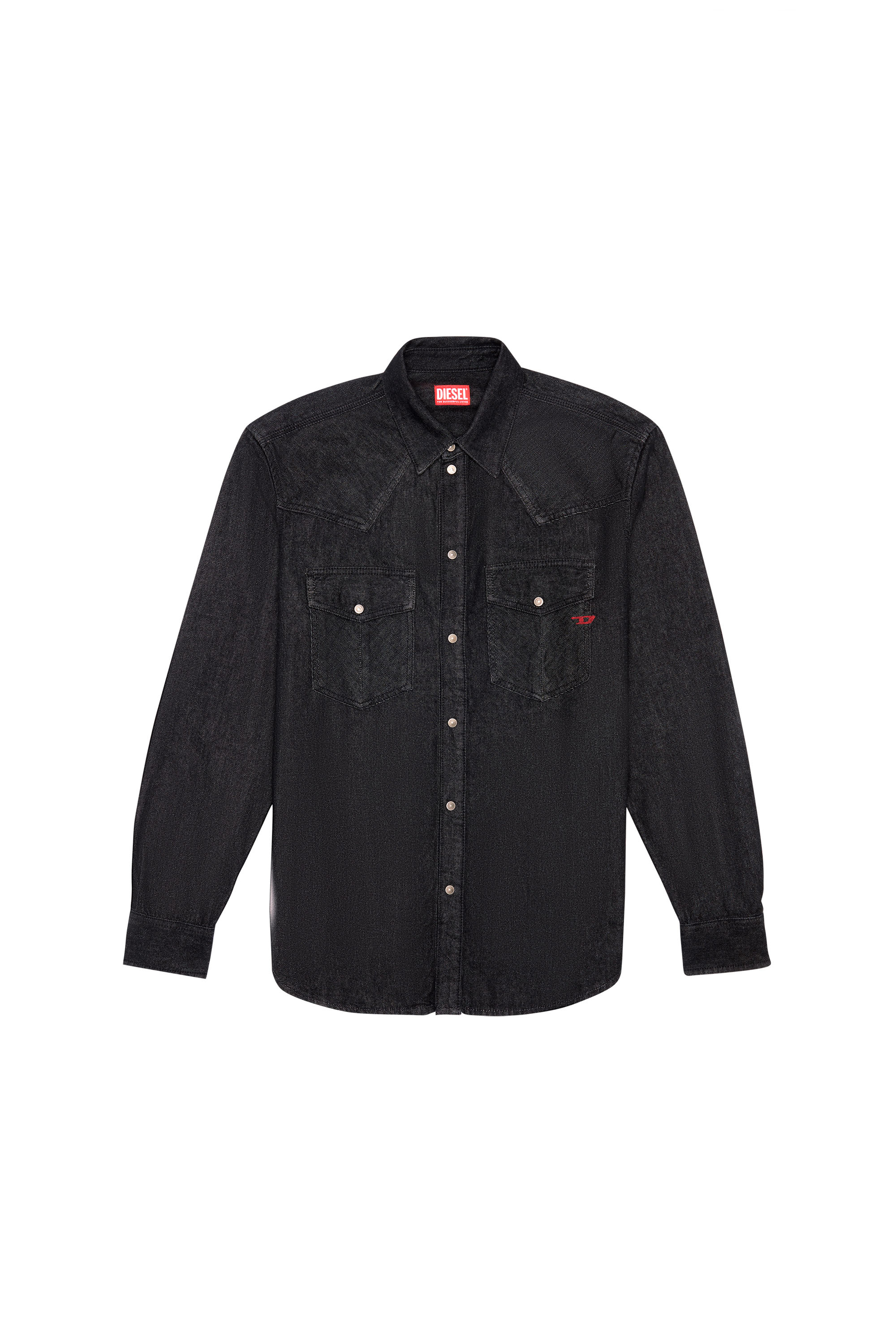 Diesel - D-OCEAN WESTERN SHIRT, Black/Dark grey - Image 1