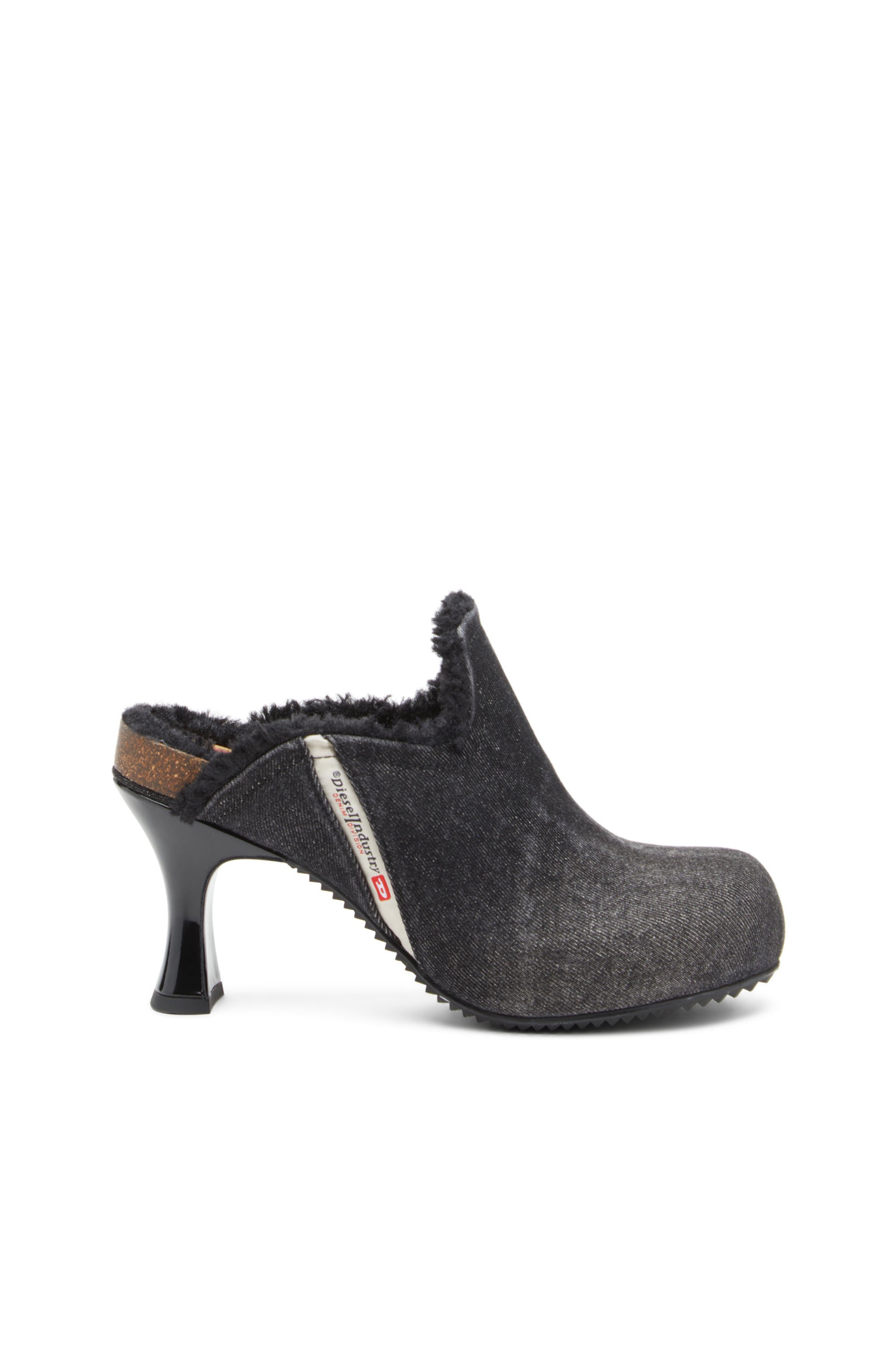 Diesel - D-WOODSTOCK ML W, Mujer Zapatos sin talón de denim afelpados in Negro - Image 1