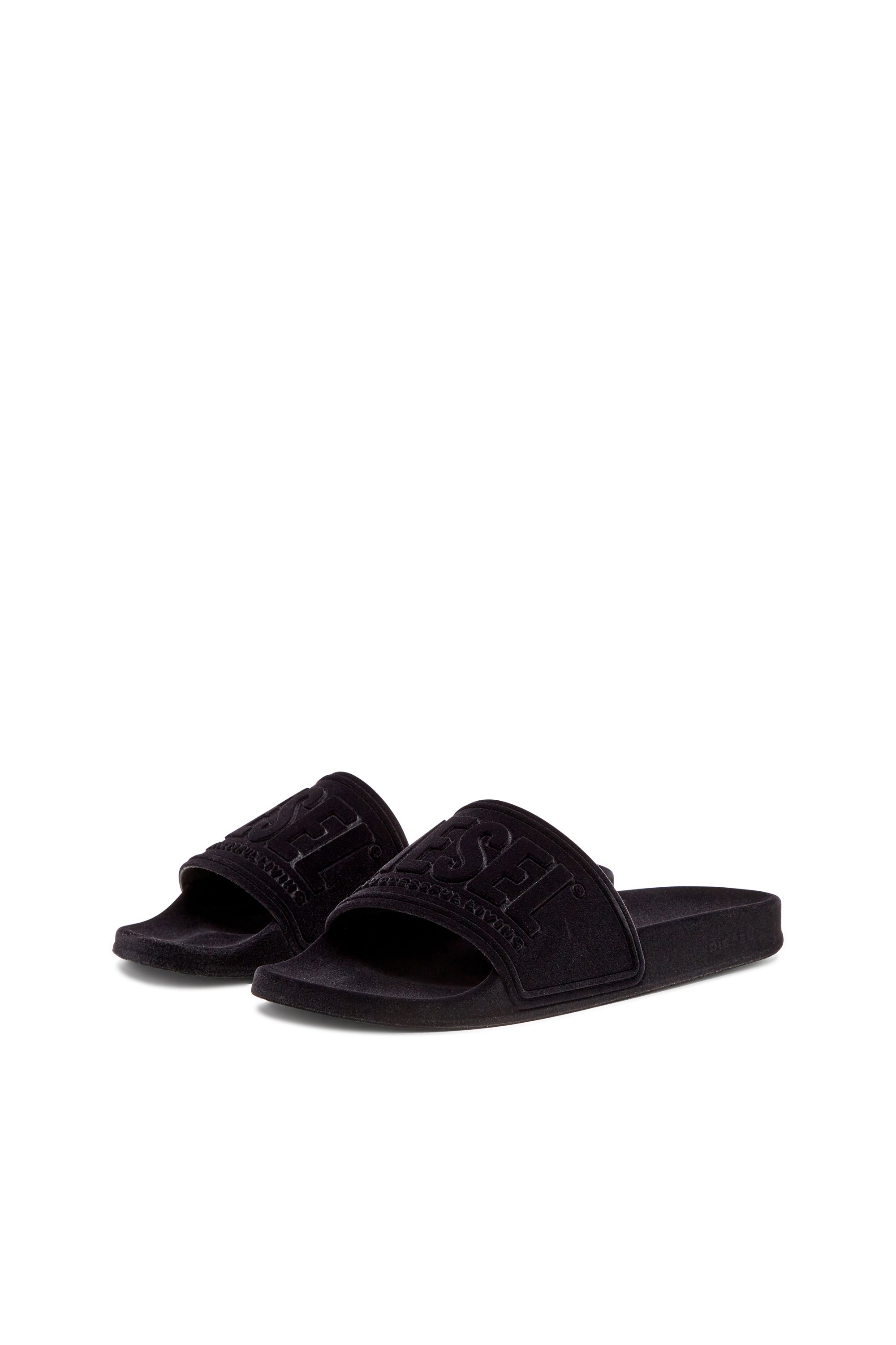 Diesel - SA-MAYEMI CC W, Sa-Mayemi-Sandalias de piscina con flocado aterciopelado Mujer in Negro - 8