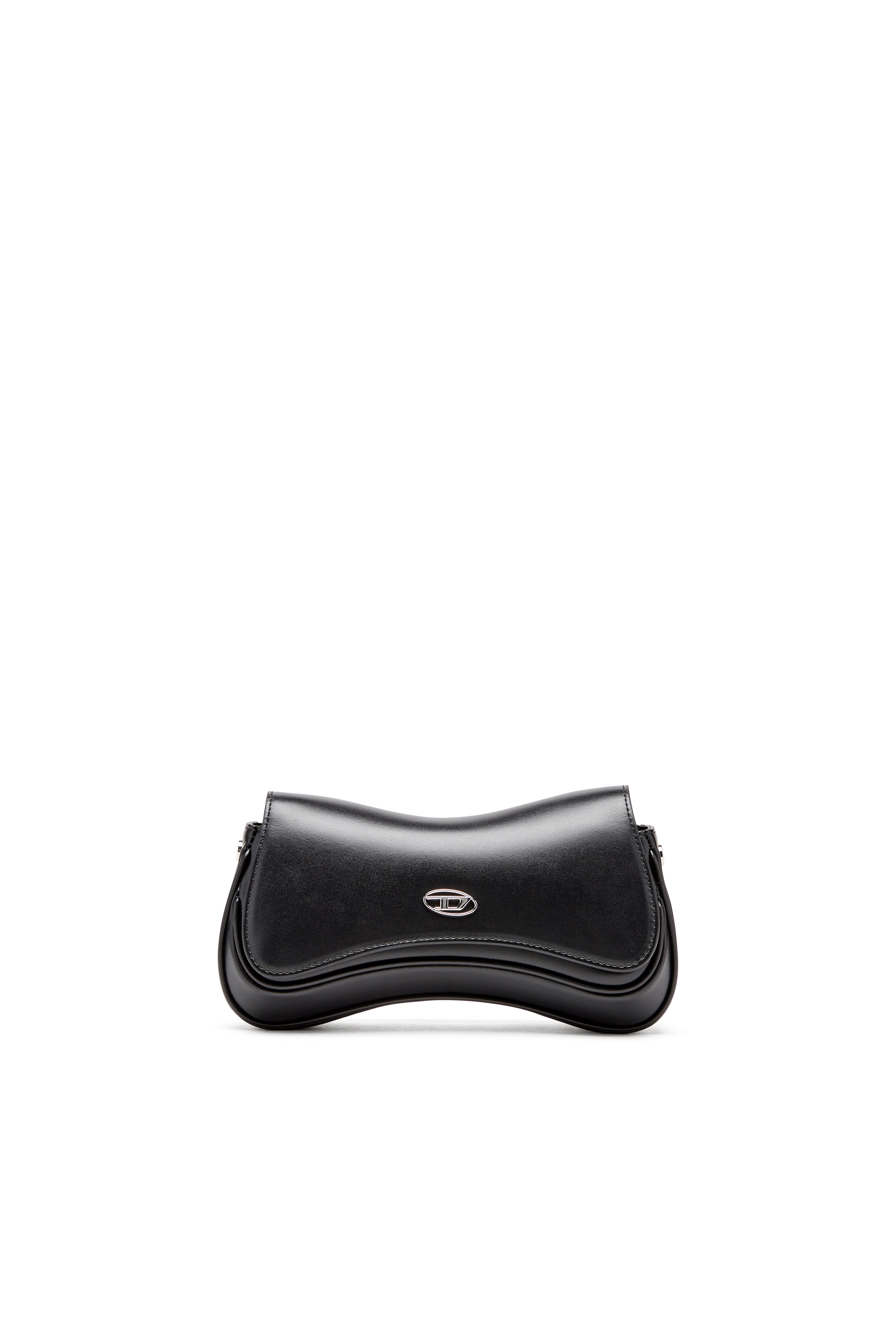 Diesel - PLAY CLUTCH, Woman's Semi gloss leather shoulder bag in Black - 1