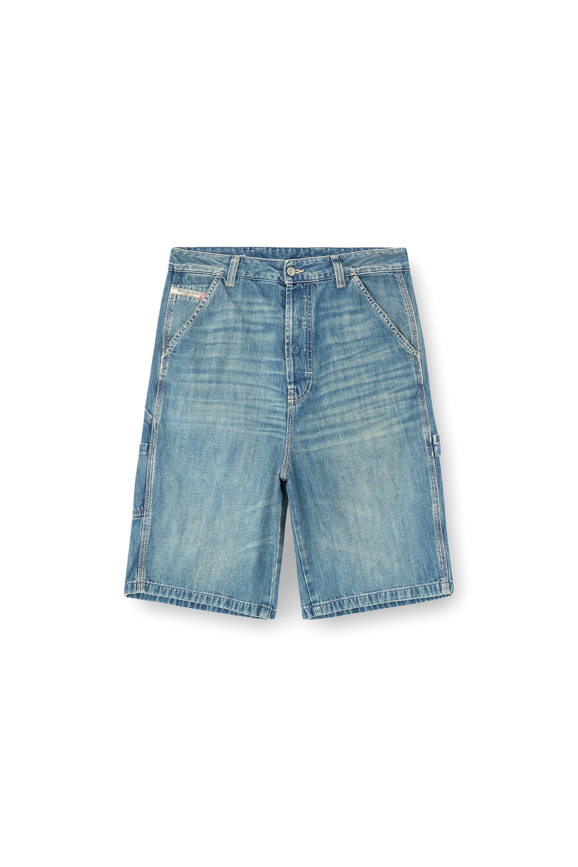 Diesel - D-LIVERY-W-SHORT, Man's Utility-style denim shorts in Light Blue - 4