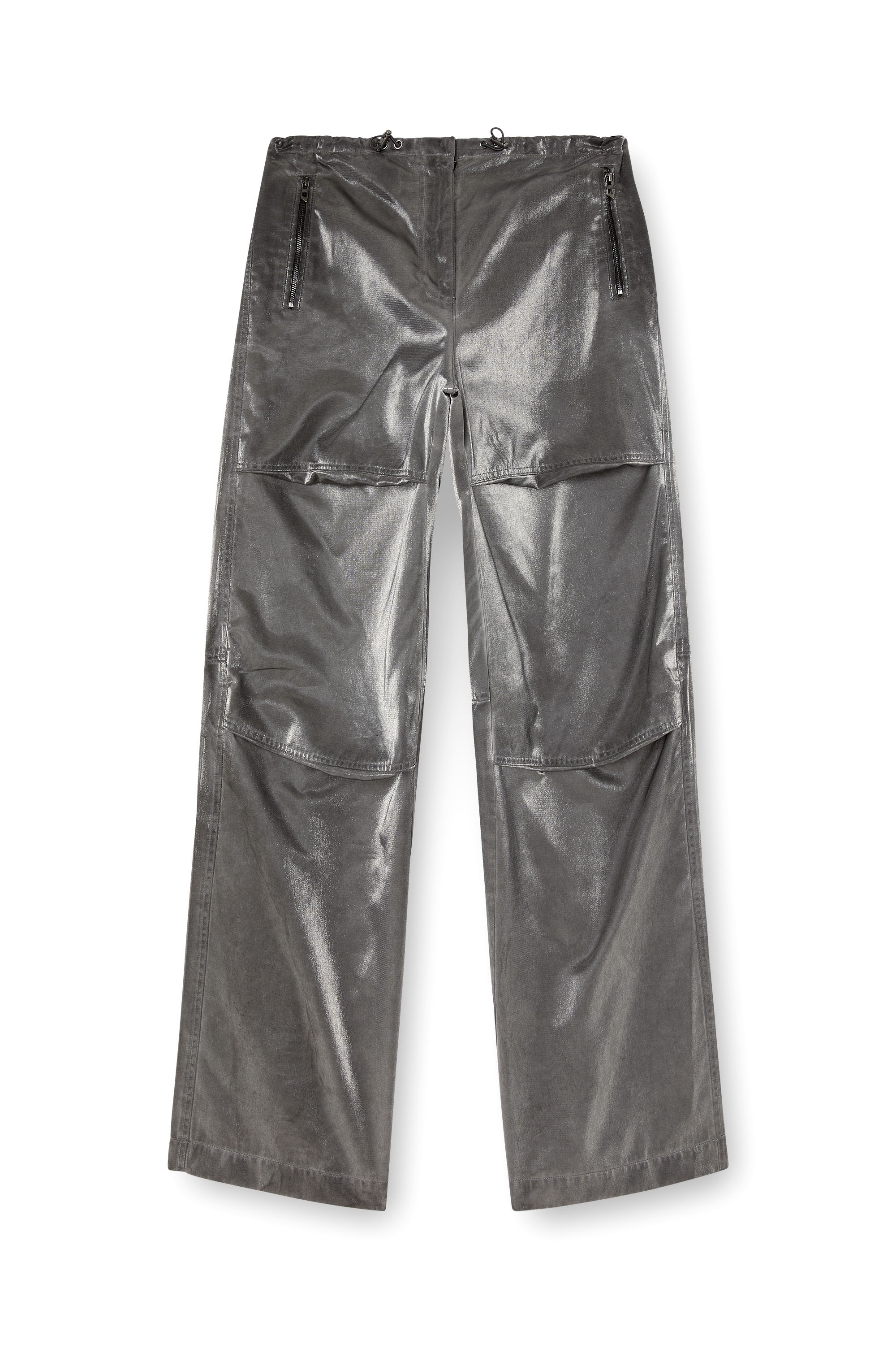 Diesel - P-RODIGE, Woman's Satin cargo pants in Grey - 4