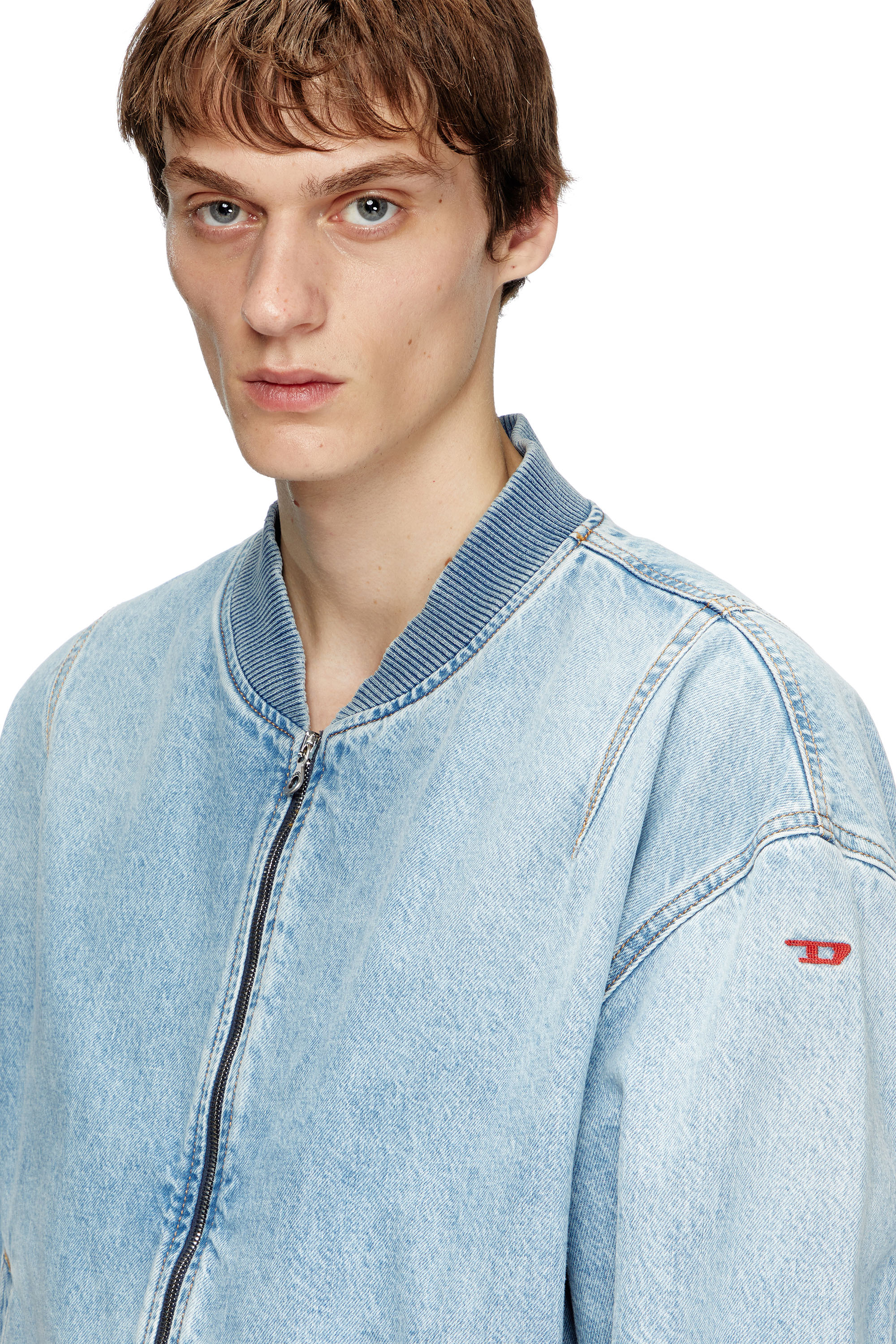 Diesel - D-VINZ, Chaqueta bomber en denim Hombre in Azul marino - 4