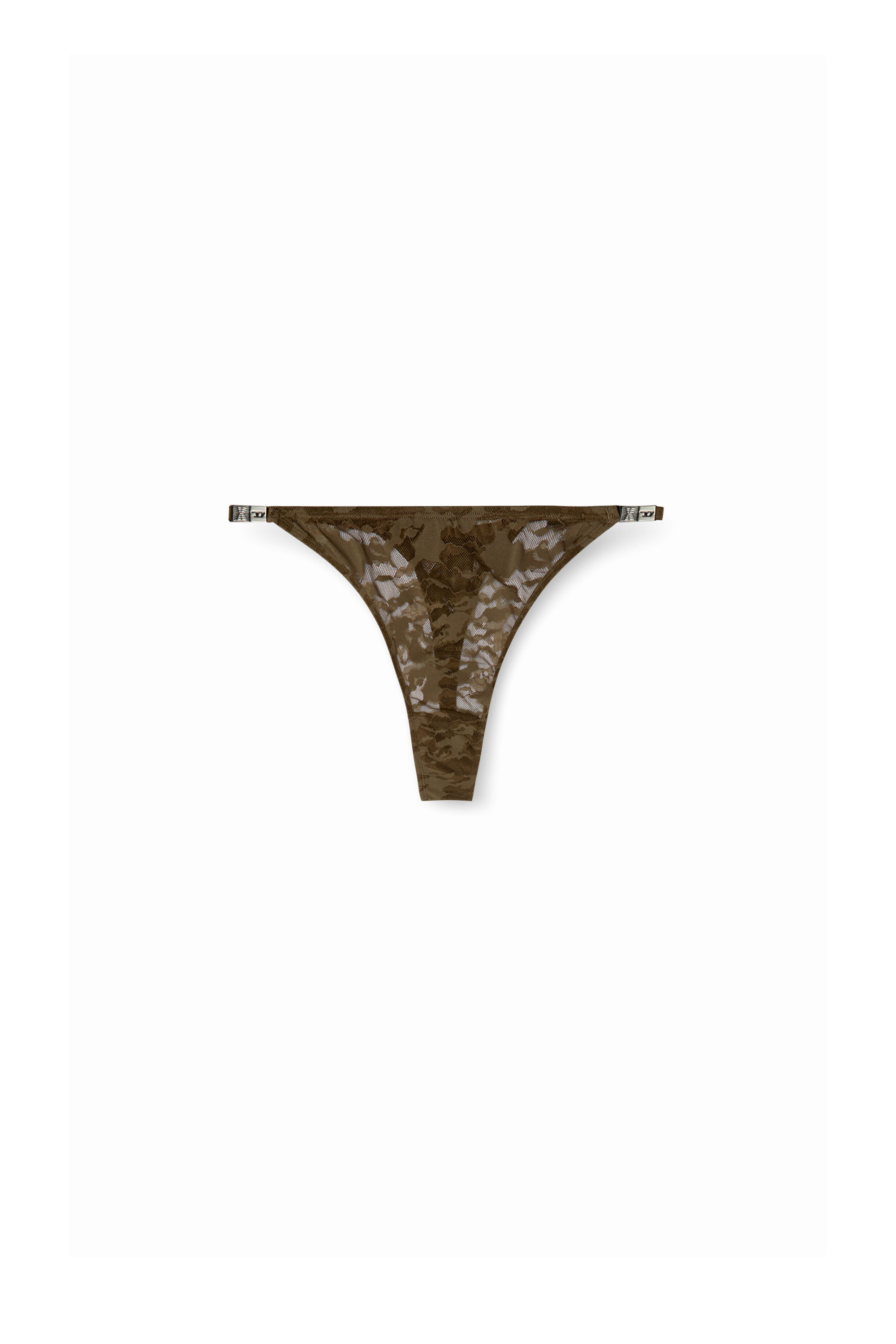 Diesel - CAMO-LACE-STRING-THONG, Tanga de encaje de camuflaje Mujer in Marrón - 5