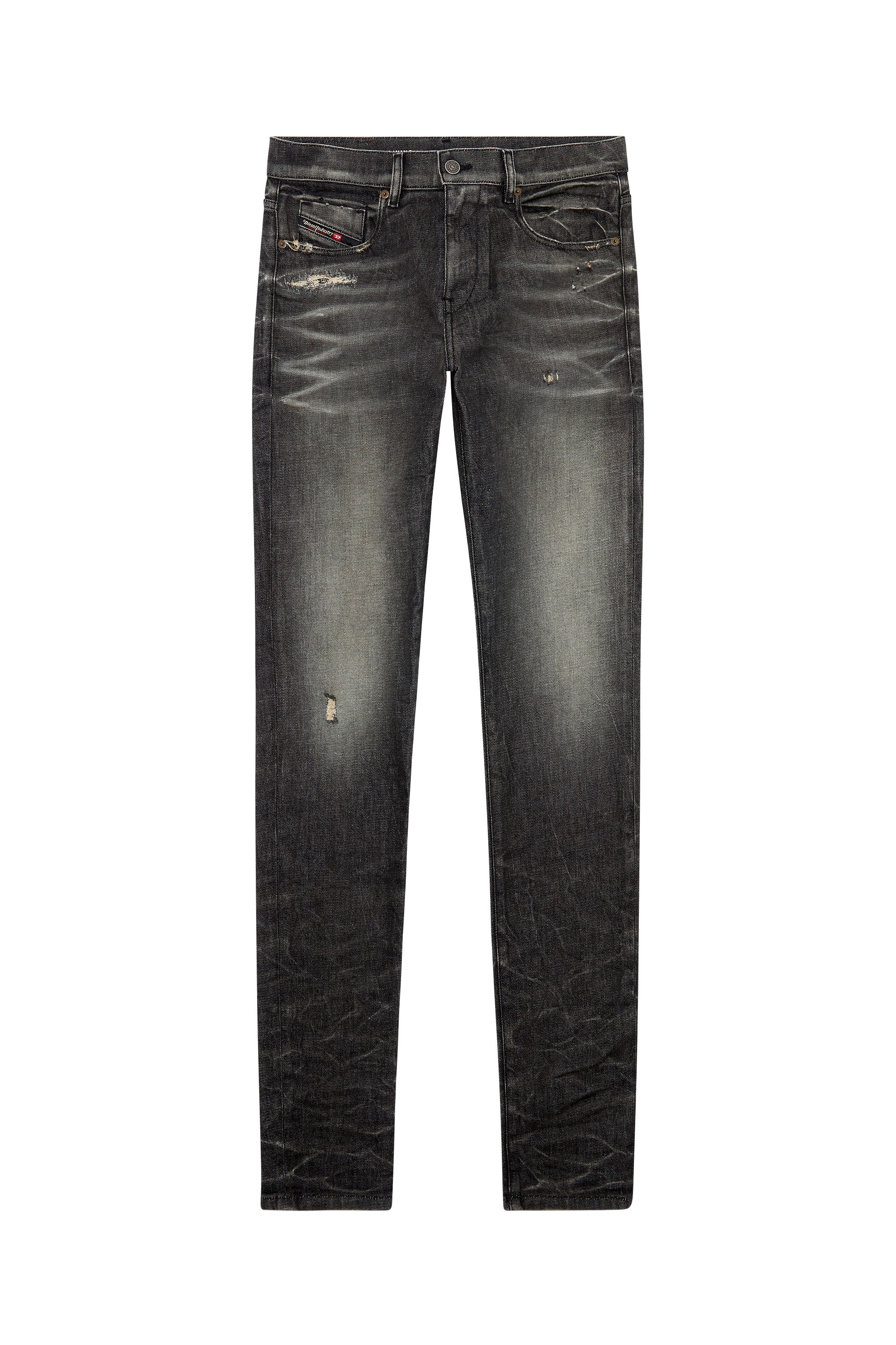 Diesel - Man Slim Jeans 2019 D-Strukt 09H51, Black/Dark grey - Image 3