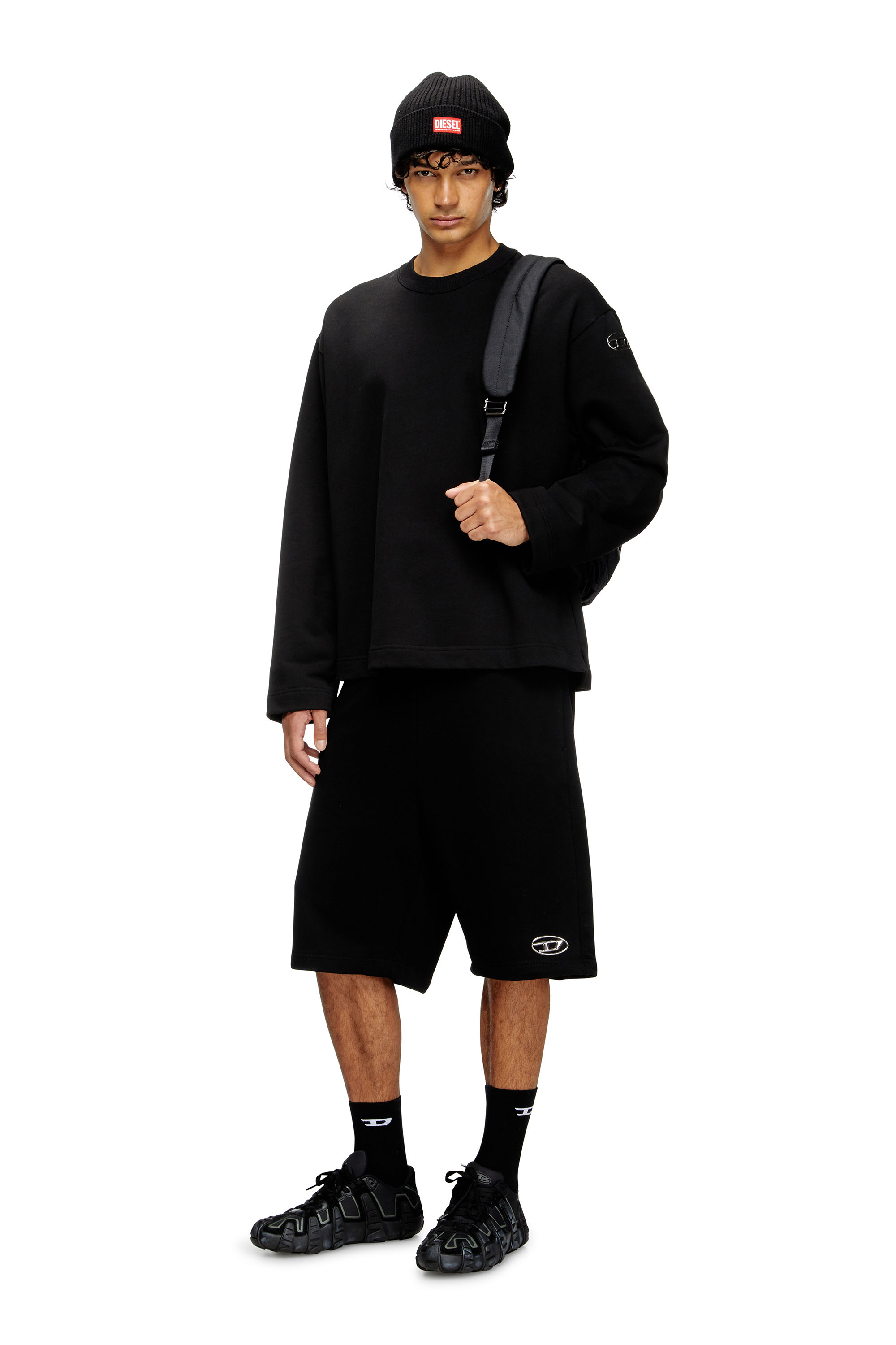 Diesel - S-MACSIS-OD, Sudadera con logotipo metálico Hombre in Negro - 2