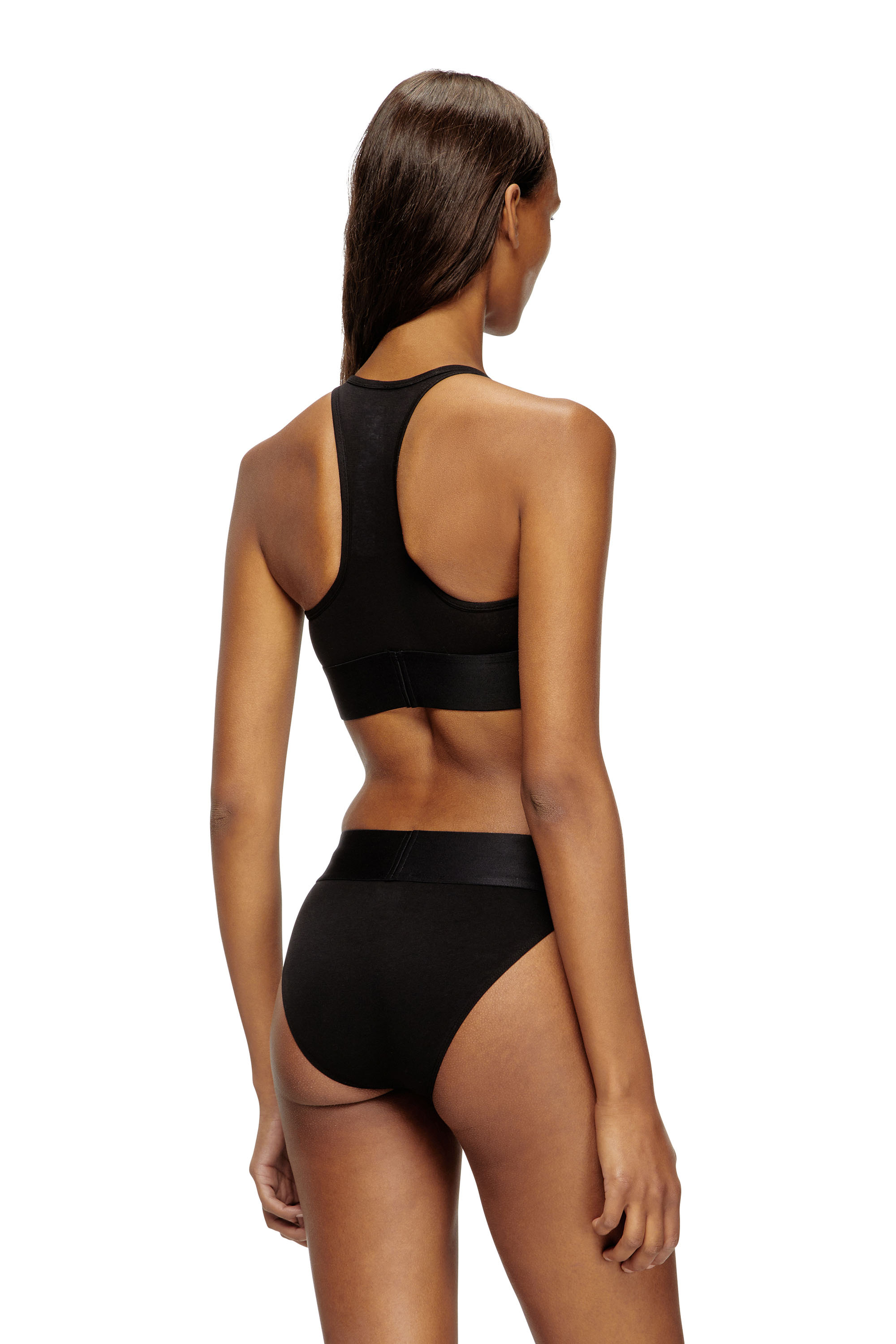 Women's Sports bra with cut-off logo | Black | Diesel