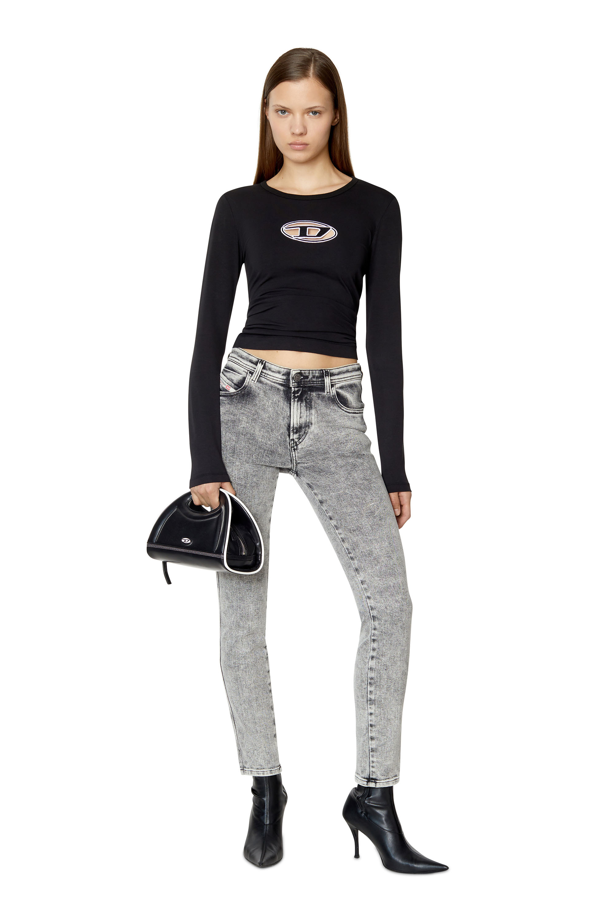 Diesel - 2015 Babhila 09D89 Skinny Jeans, Gris Claro - Image 5