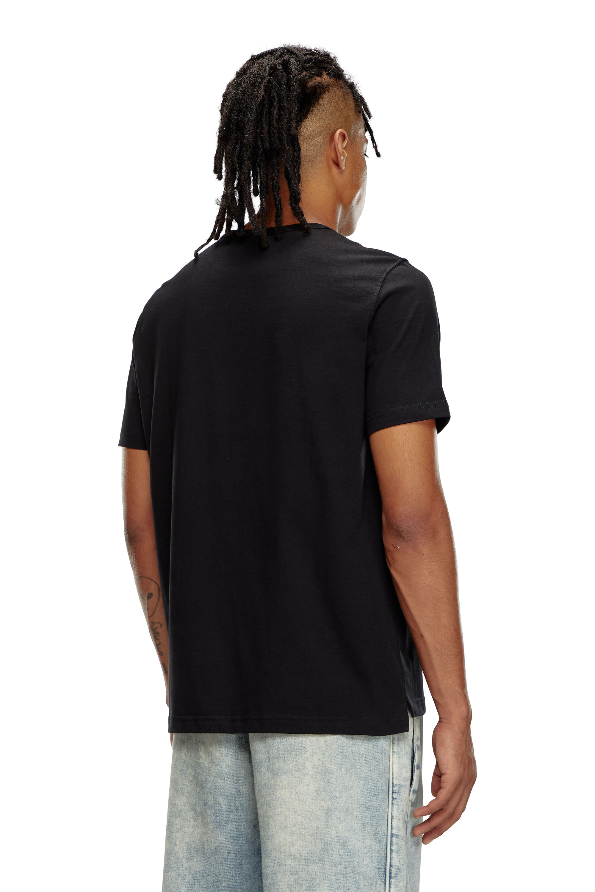 Diesel - T-ADJUST-OD, Man's T-shirt with injection moulded logo in Black - 2