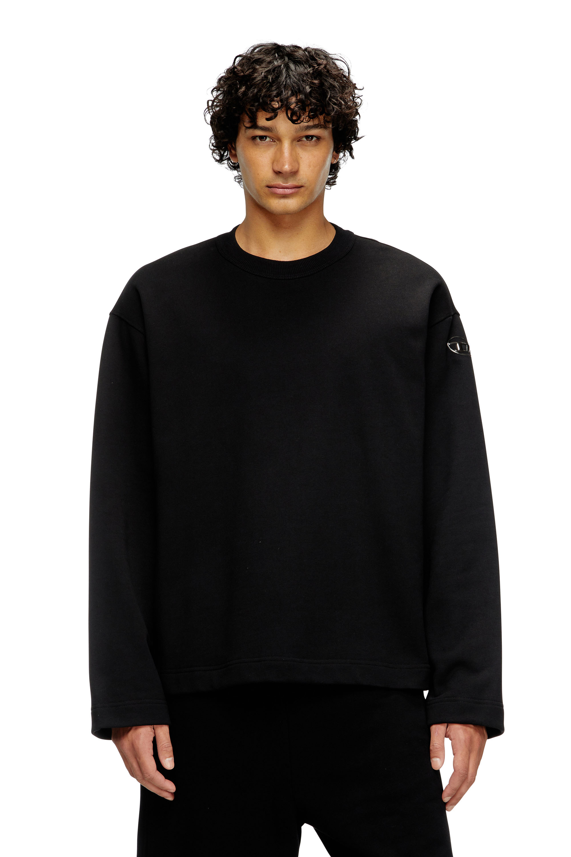 Diesel - S-MACSIS-OD, Sudadera con logotipo metálico Hombre in Negro - 1