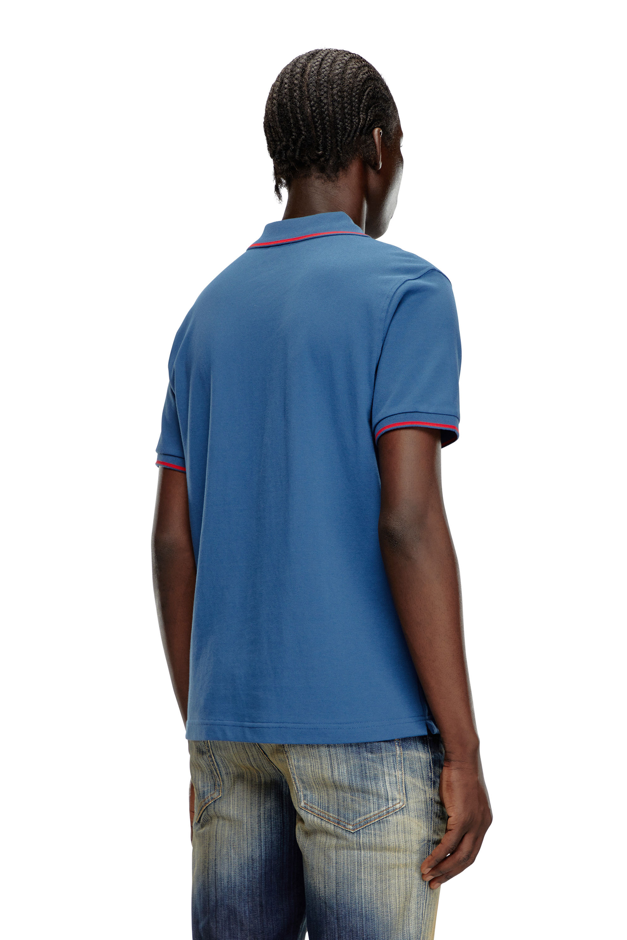 Diesel - T-FERRY-MICRODIV, Man Polo shirt with micro Diesel embroidery in Blue - Image 3