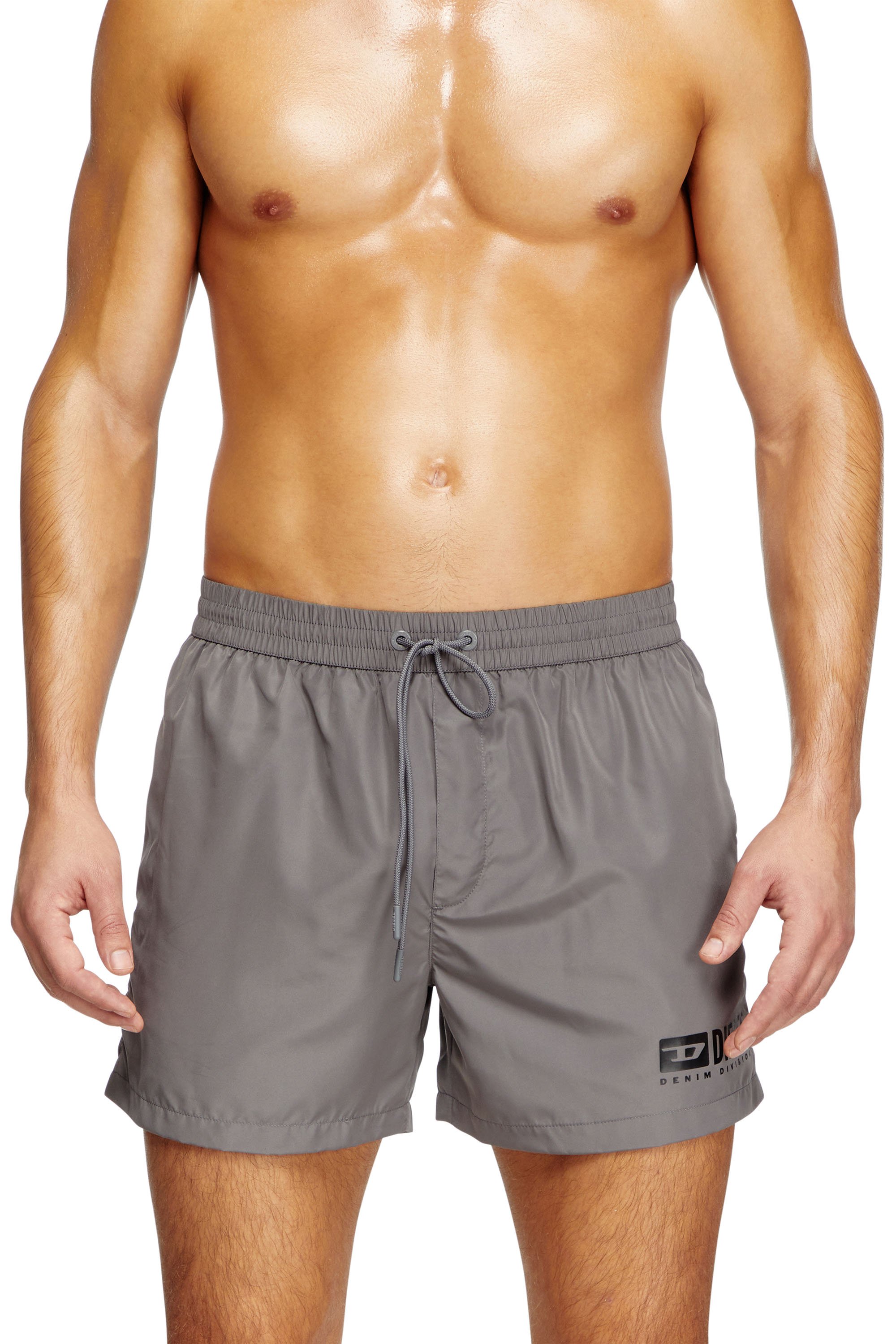 Diesel - KEN-37-D-BOX, Man's Mid-length swim shorts with logo print in Grey - 2