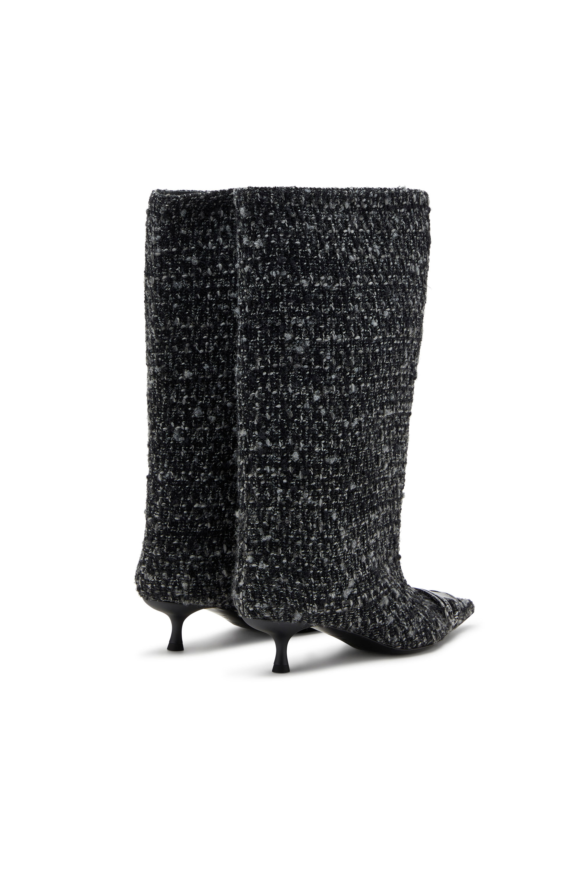 Diesel - D-VENUS 40 KB TUBE, Botas hasta la rodilla de bouclé Mujer in Negro - 3